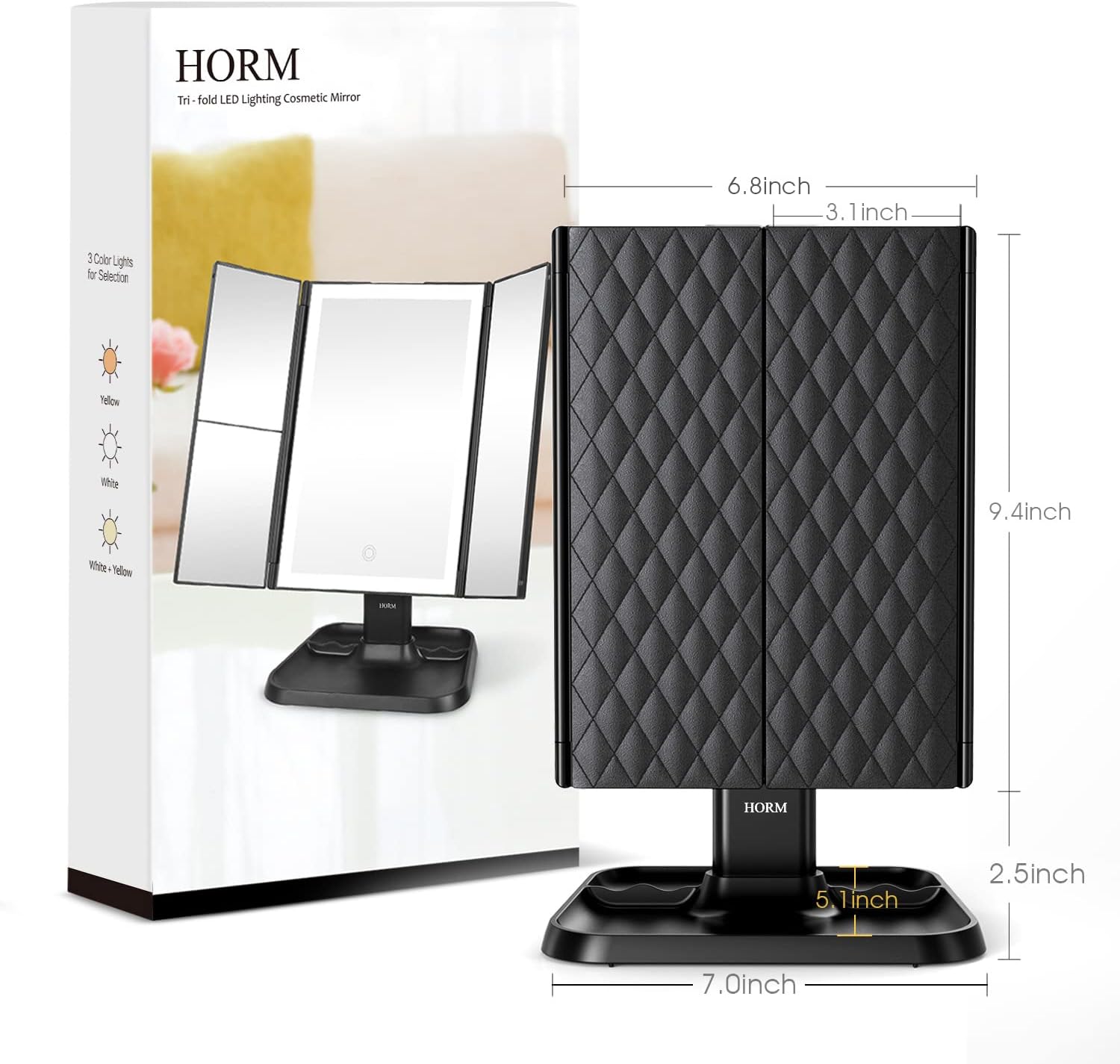 Vanity Mirror with 3 Light Modes