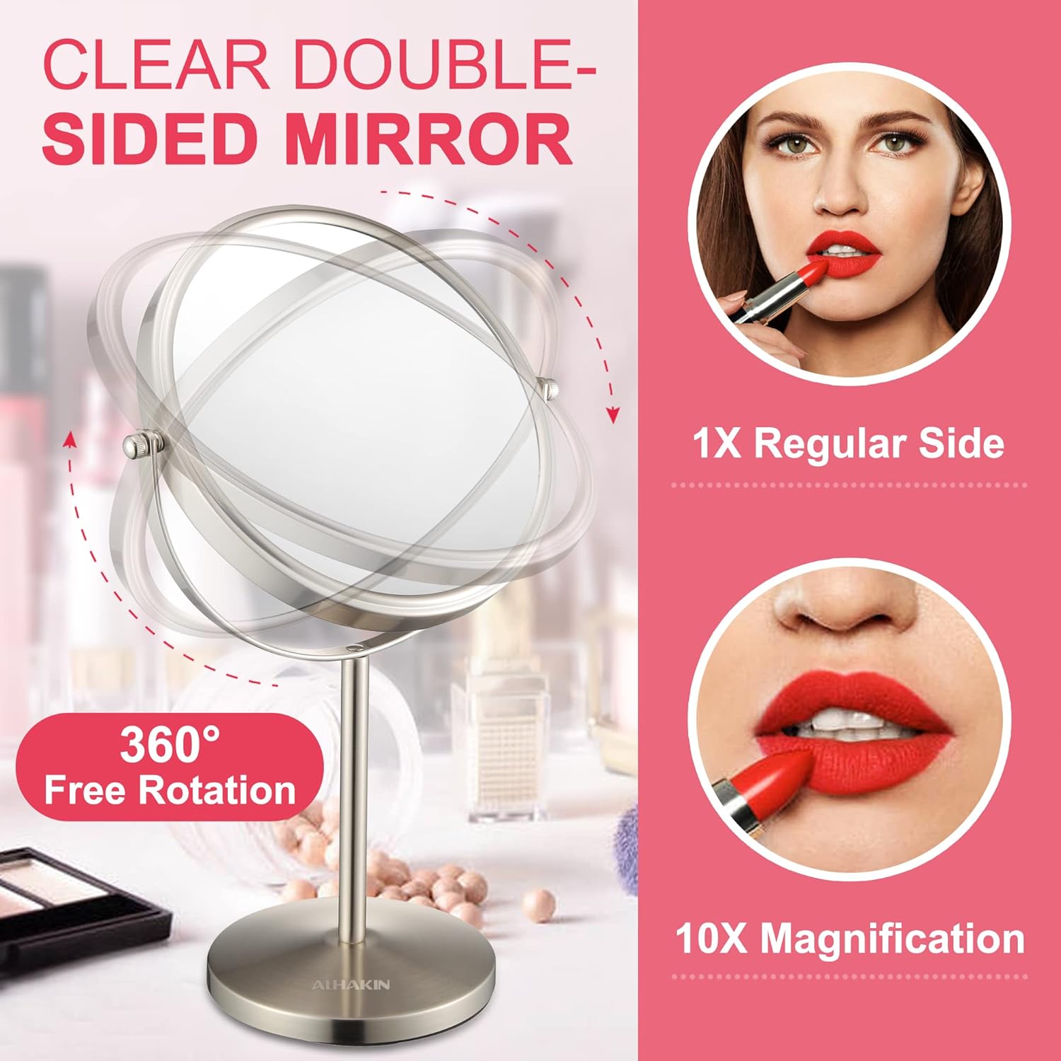 10x Magnifying Mirror for Make-up Precision