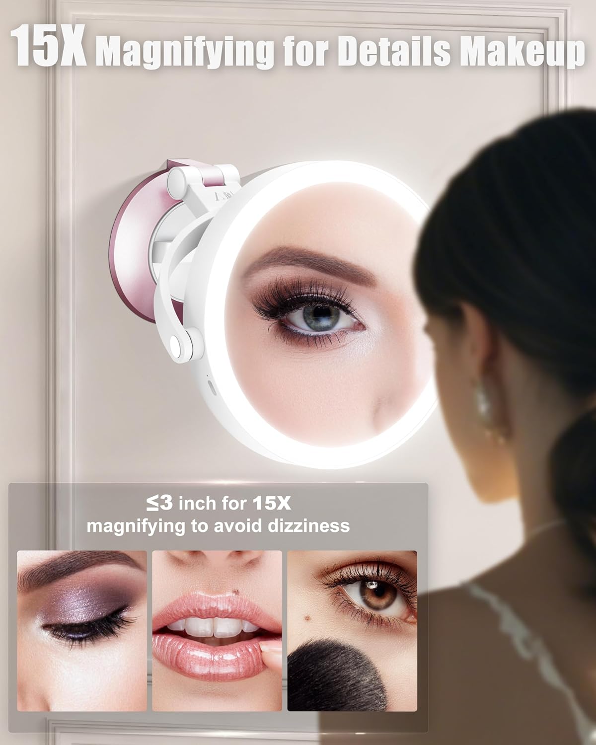 Wall-Mounted Magnifying Mirror with suction cup