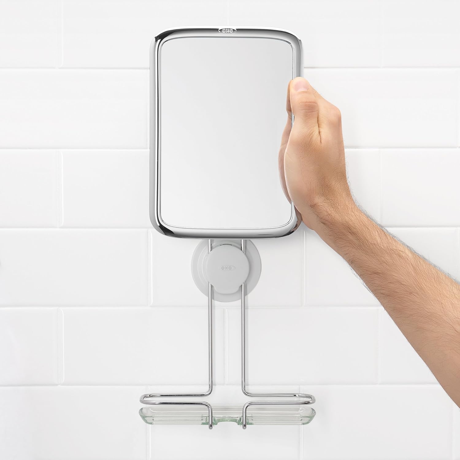 OXO Fogless Shower Mirror Chrome 68x25x10 Inch