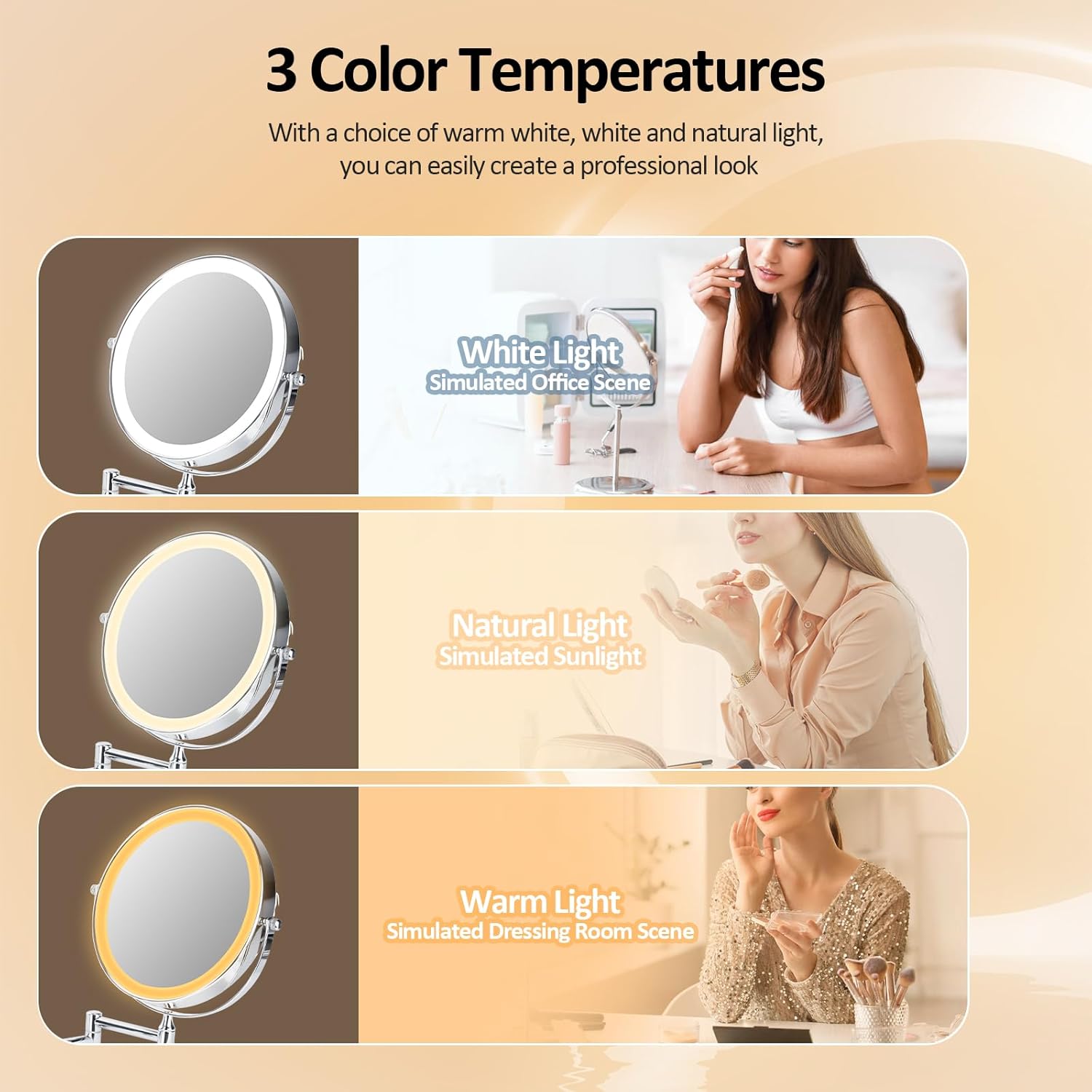 SEAE Miko 8-inch Wall-Mounted Makeup Mirror