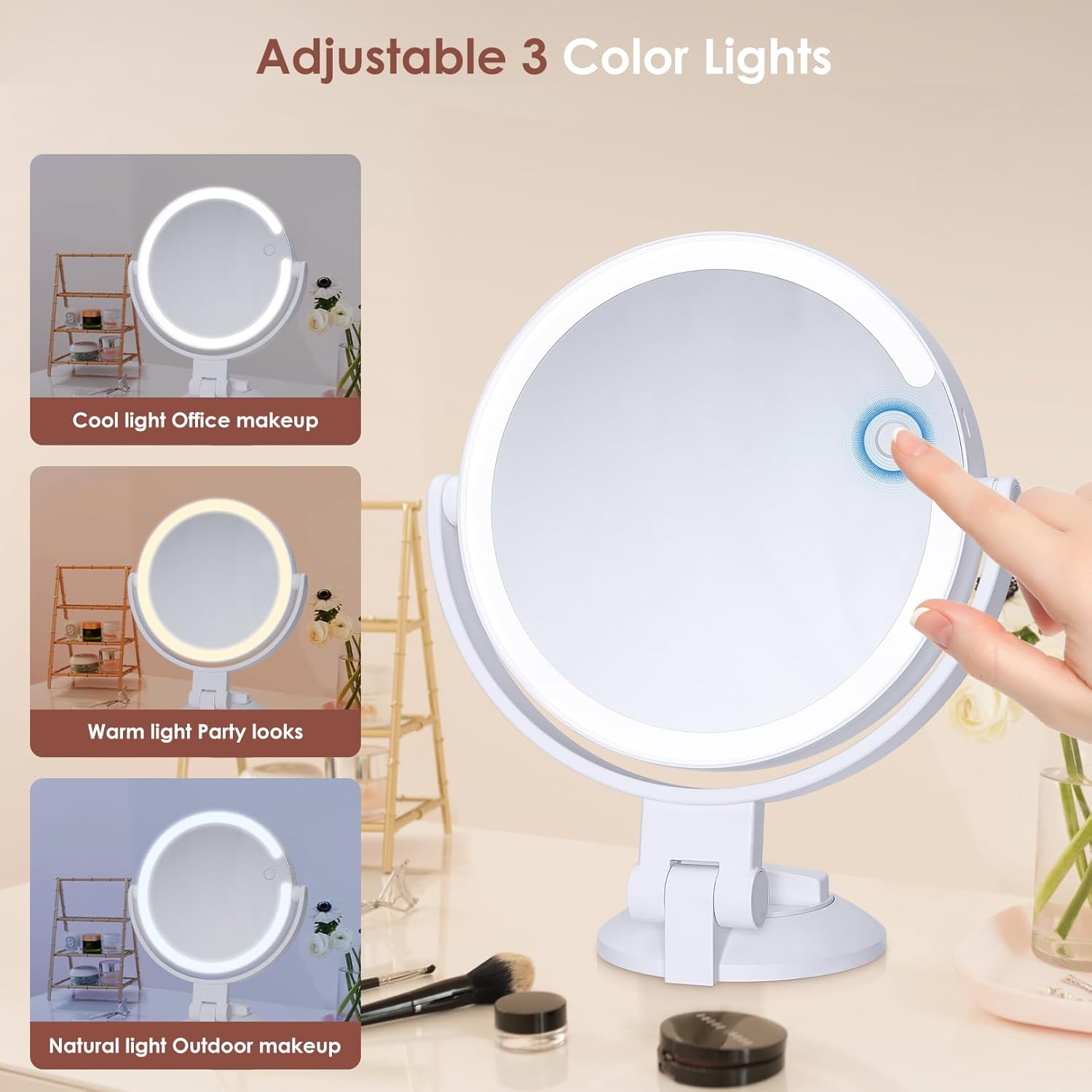 Magnifying Vanity Mirror for Shaving Makeup Detailing