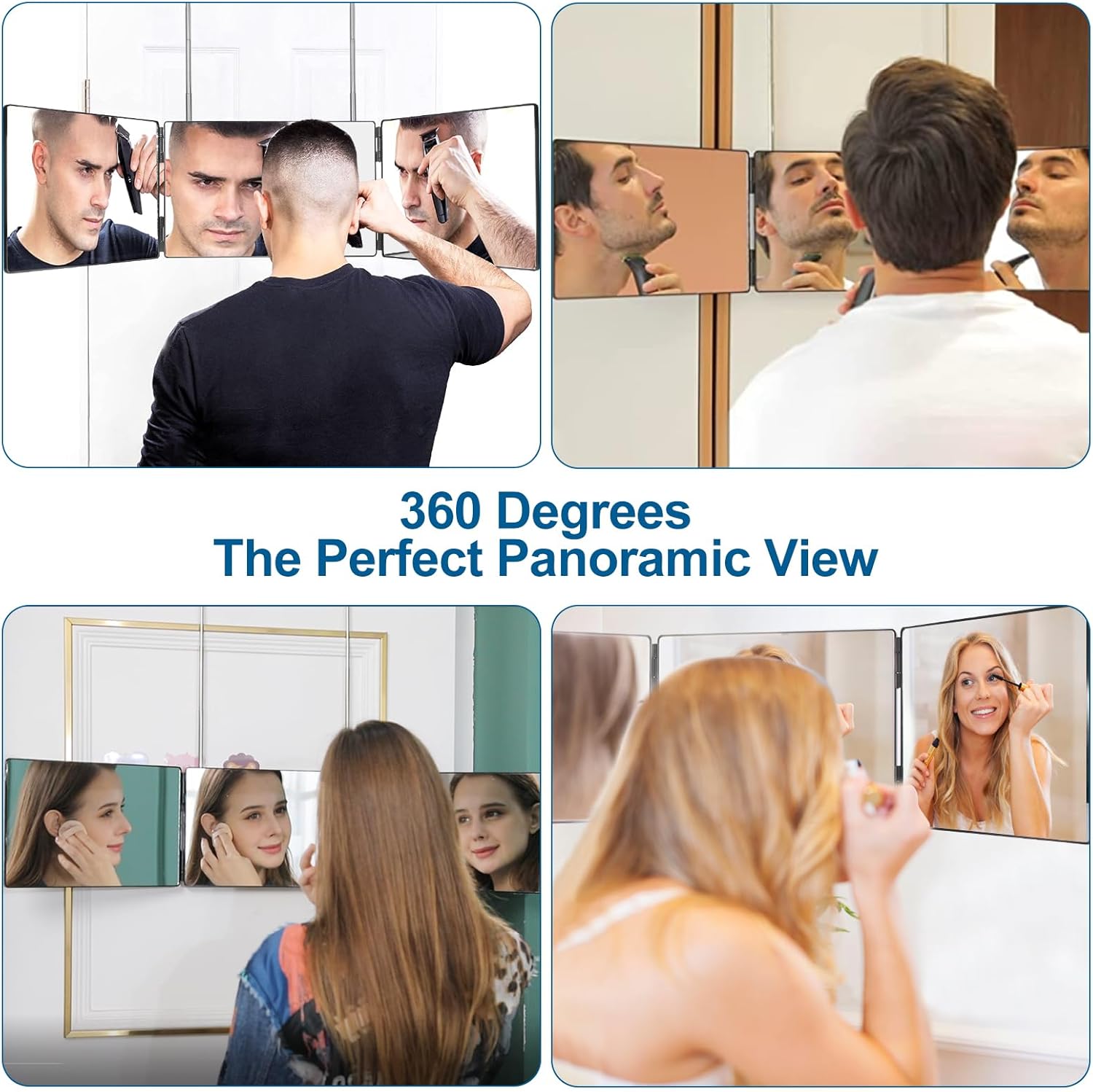 3 Panel Trifold Mirror for Grooming and Make-up