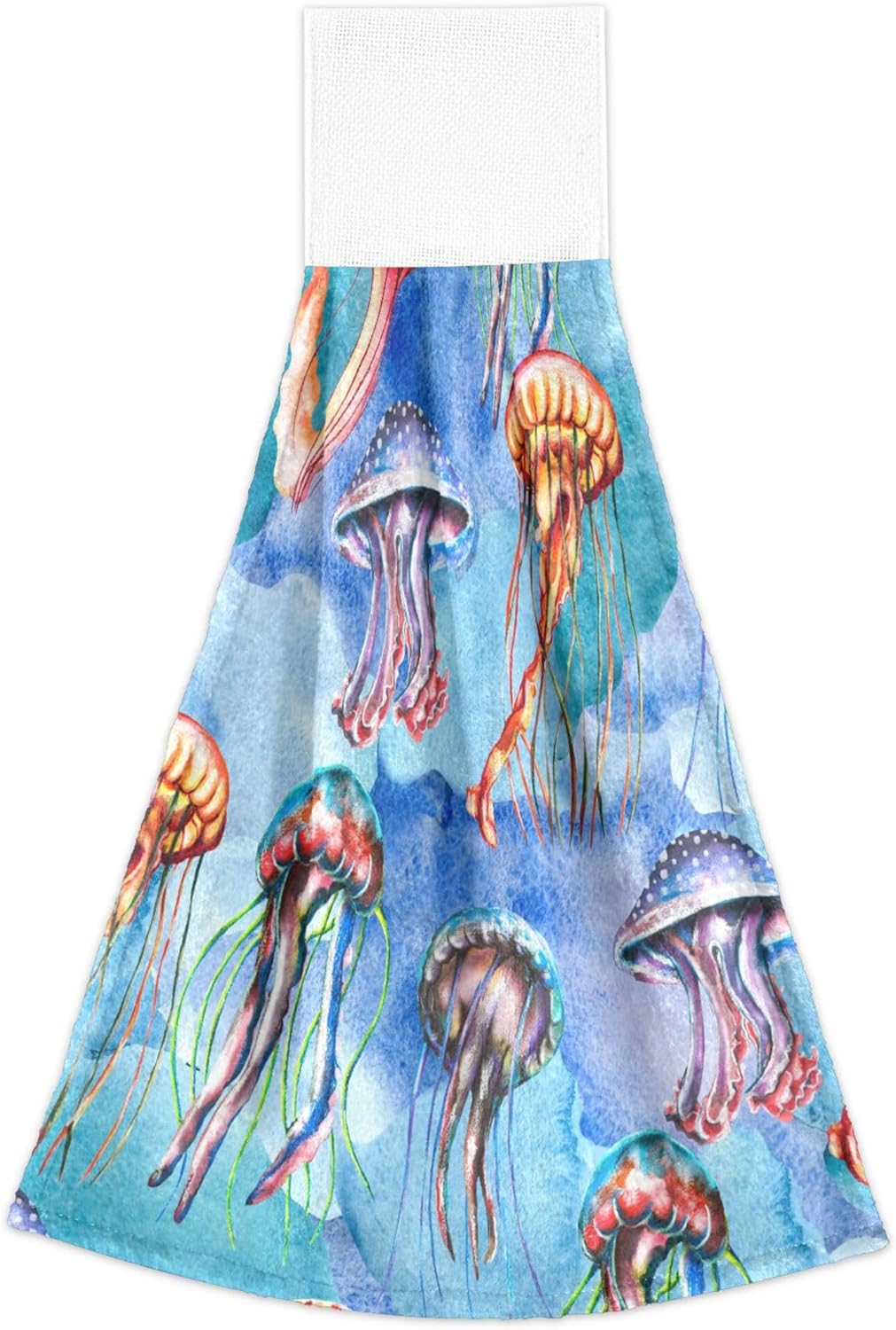 Watercolor Jellyfish Kitchen Hand Towels