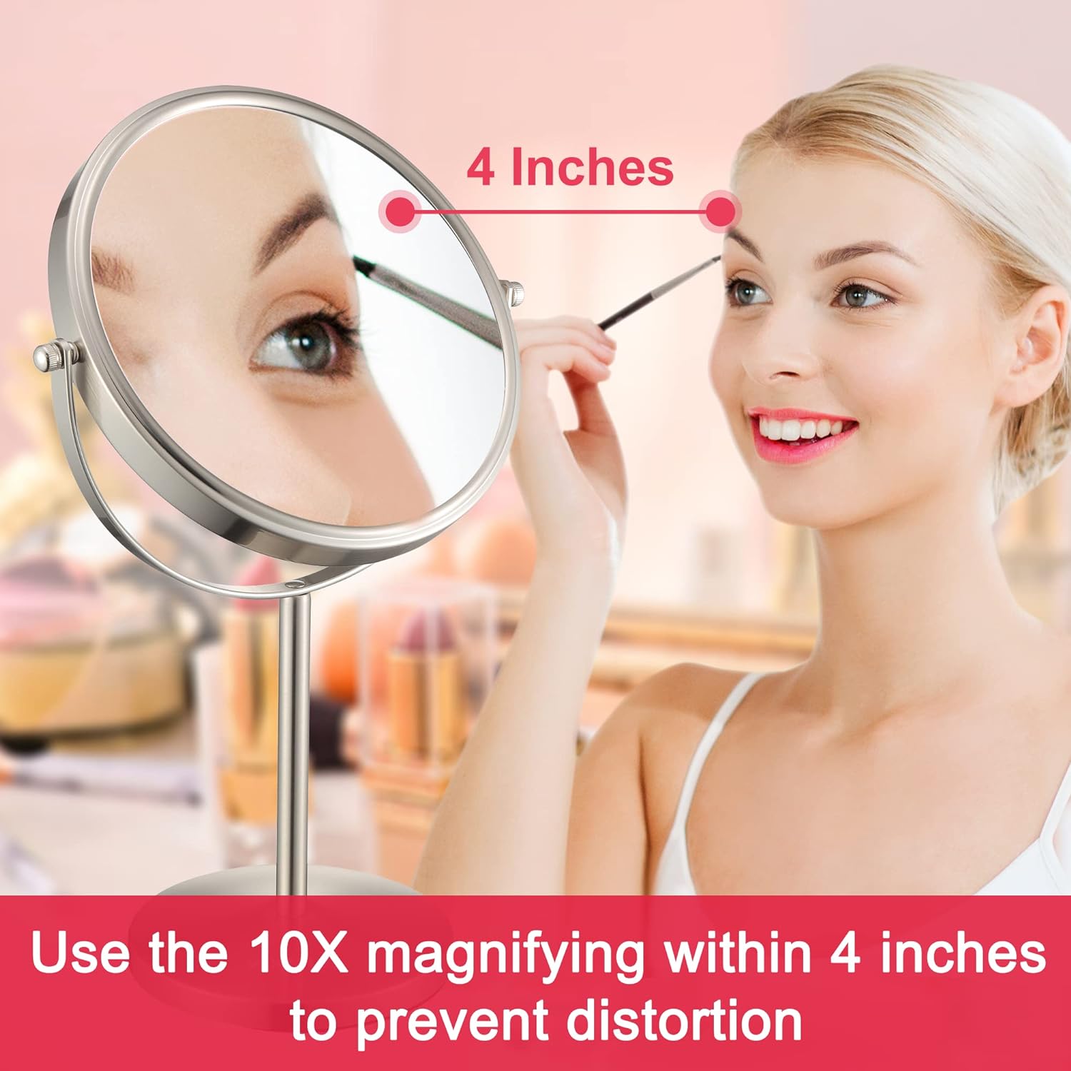10x Magnifying Mirror for Make-up Precision