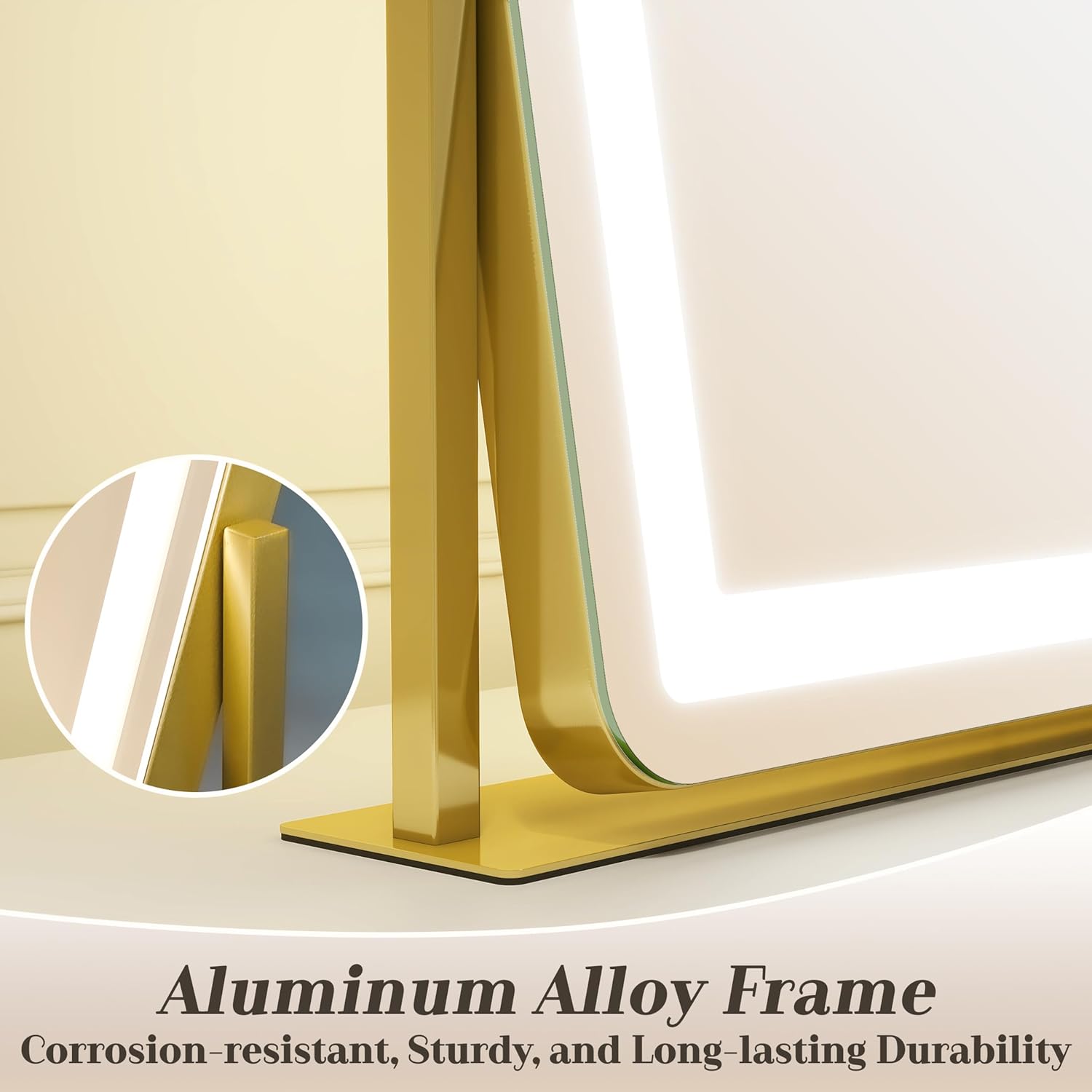 ROLOVE Gold Vanity Mirror