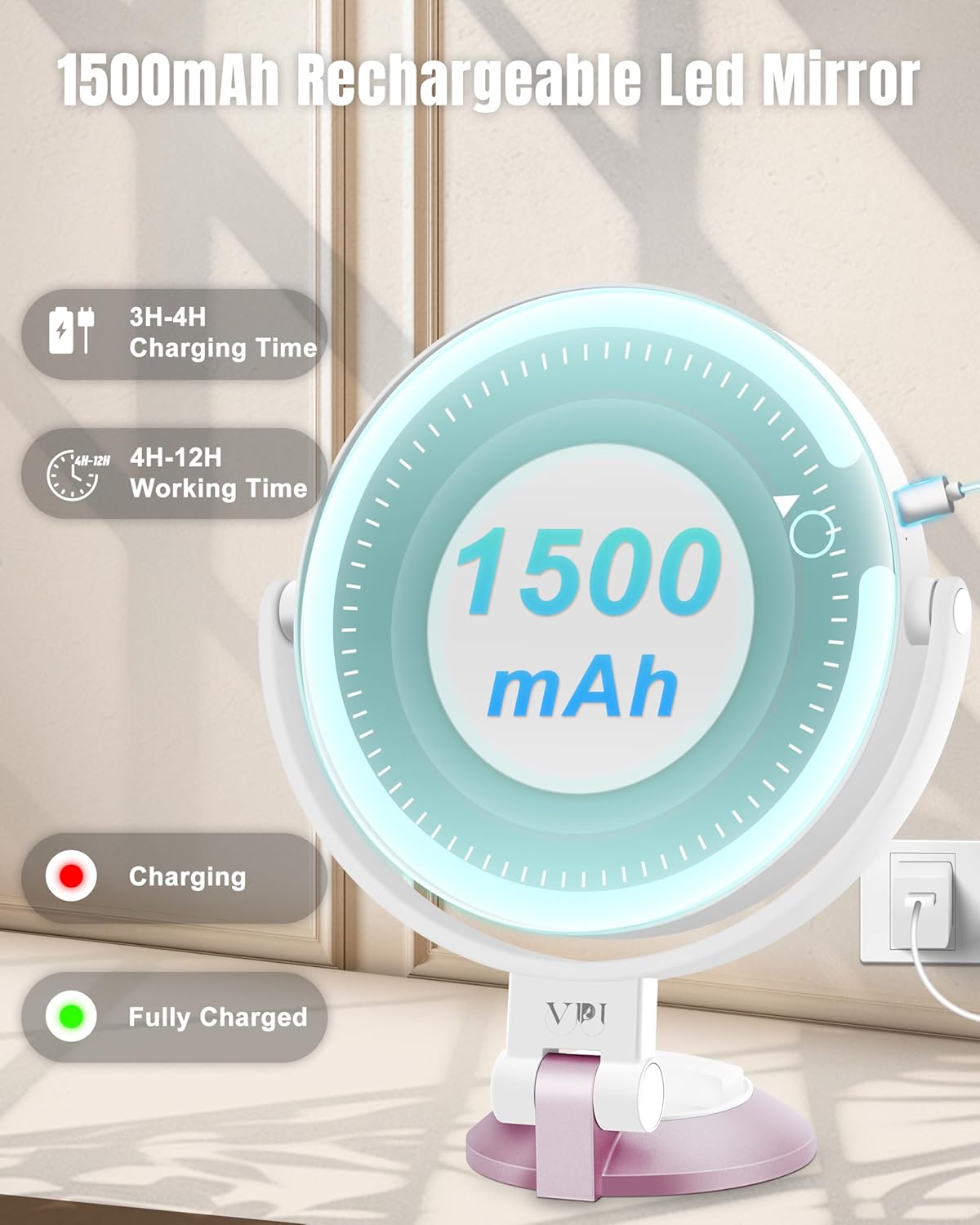 Wall-Mounted Magnifying Mirror with suction cup