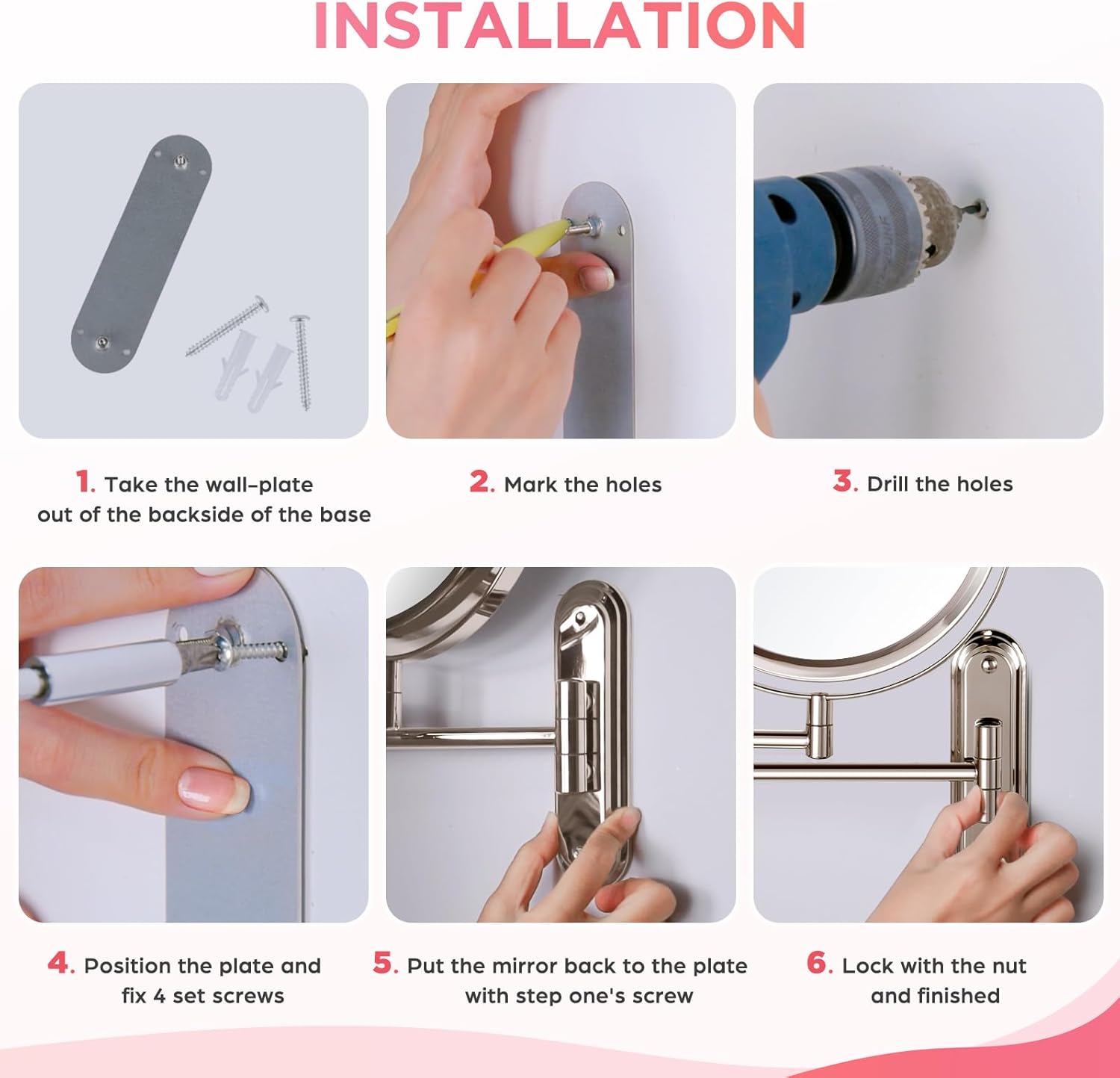 VORREMIRR Wall Mounted Makeup Mirror 15X Magnification