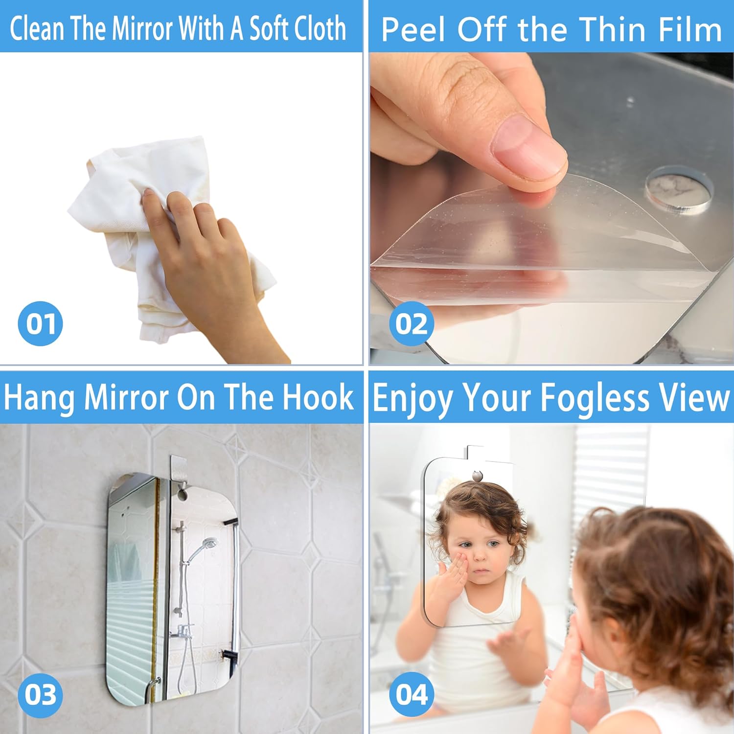 Fog-Free 6x8 Mirror Compact for Travel