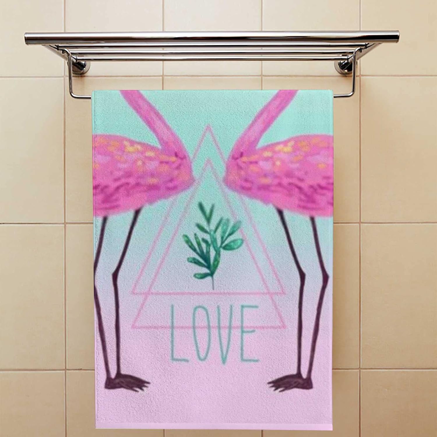 Rashu Fun Flamingo Bath Towel Set 30x15in