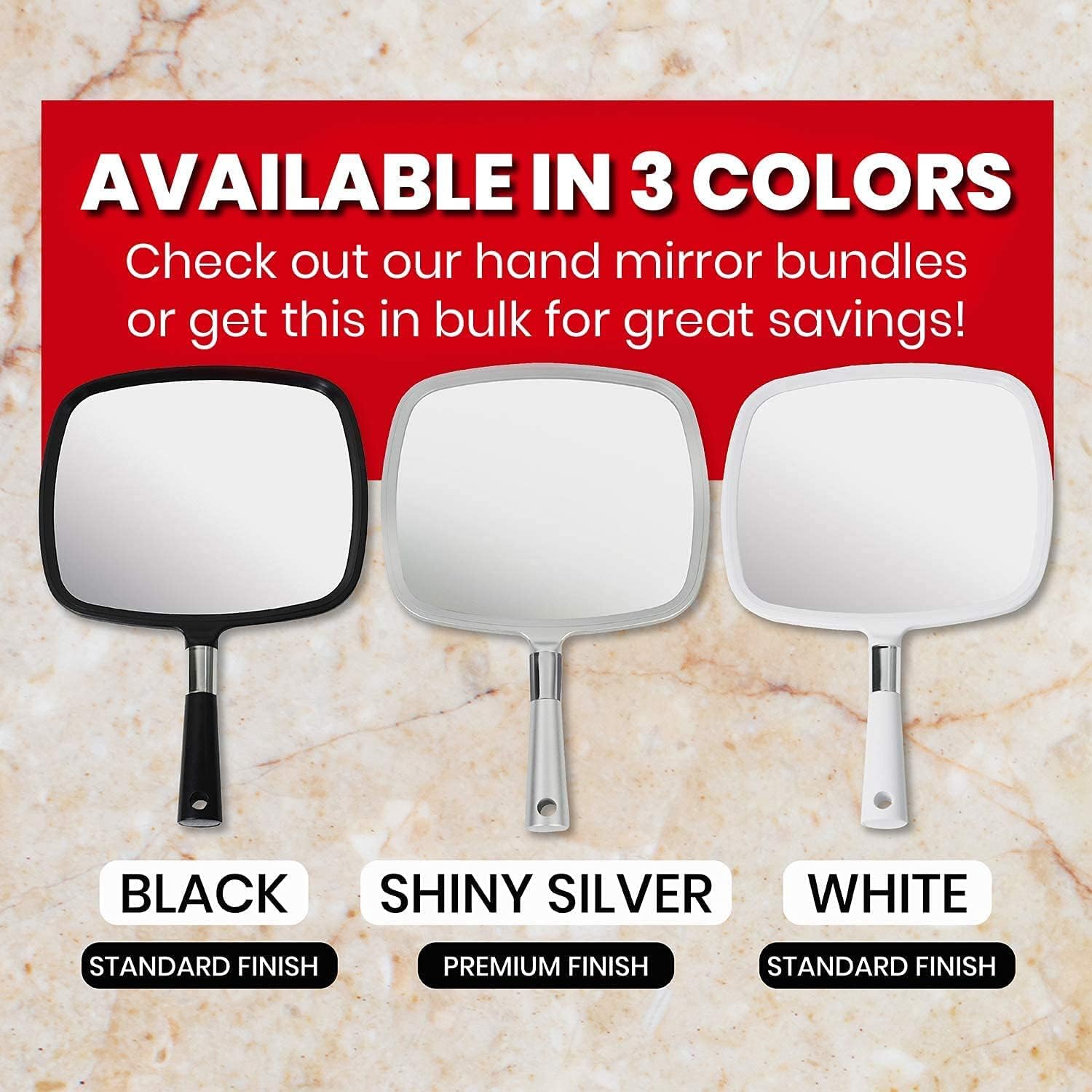Mirrorvana Large Hand Mirror with Comfy Handle Your Pro-Professional Choice