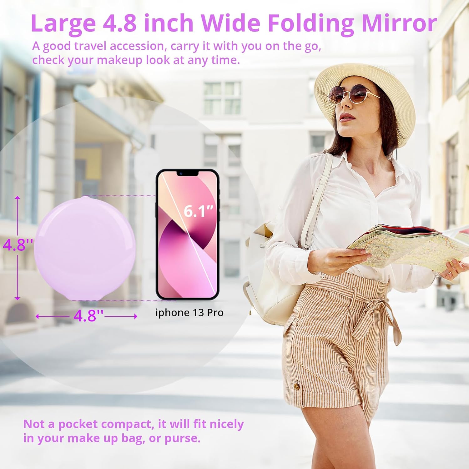 Fabuday Compact Magnifying Makeup Mirror with Lights