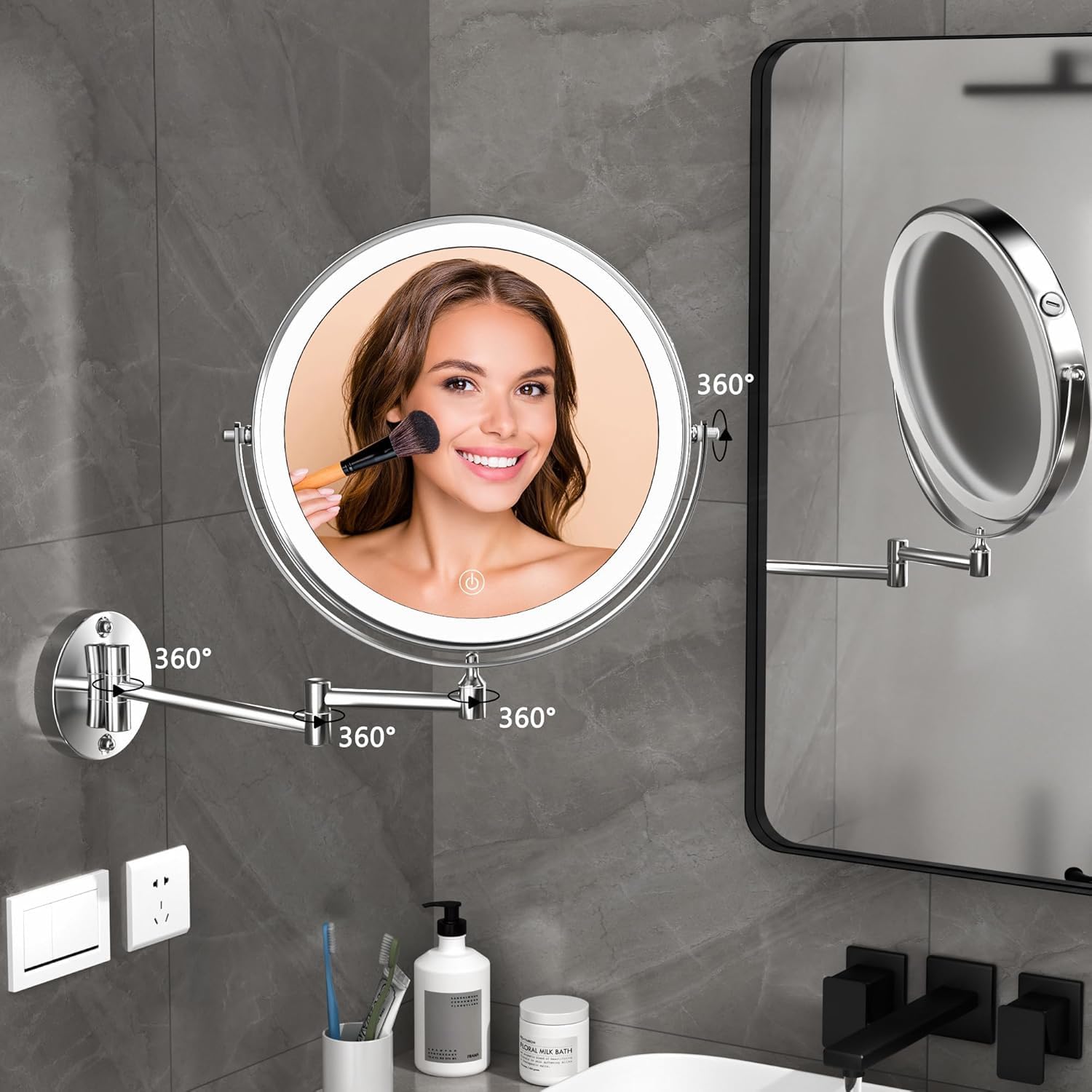 Hasipu10-Inch Wall-Mounted Makeup Mirror