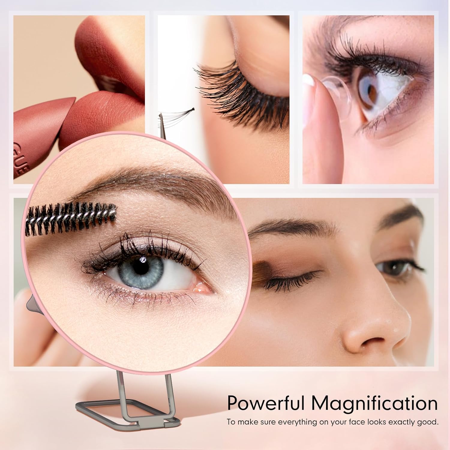 10x Magnifying Handheld Travel Mirror