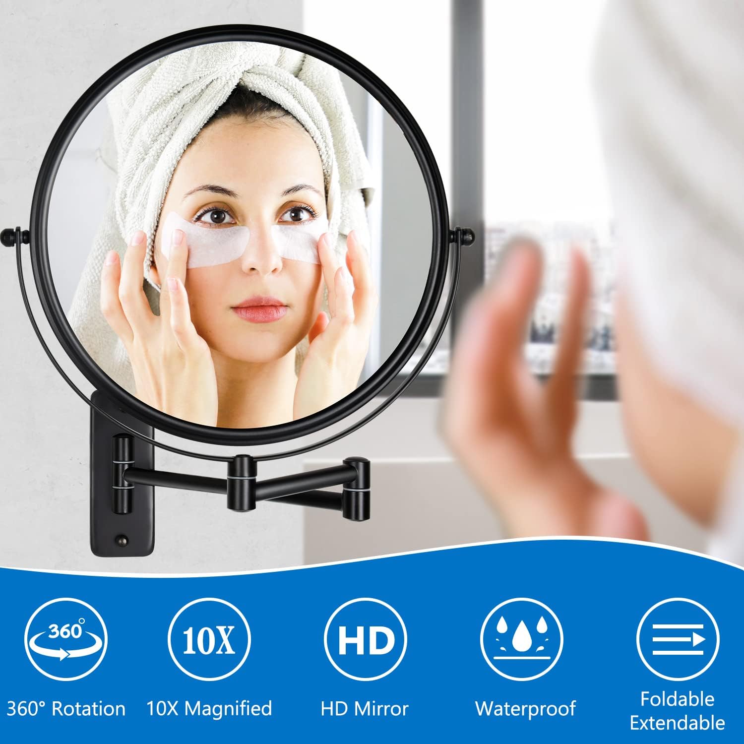 decluttr 9 wall mirror with magnifier