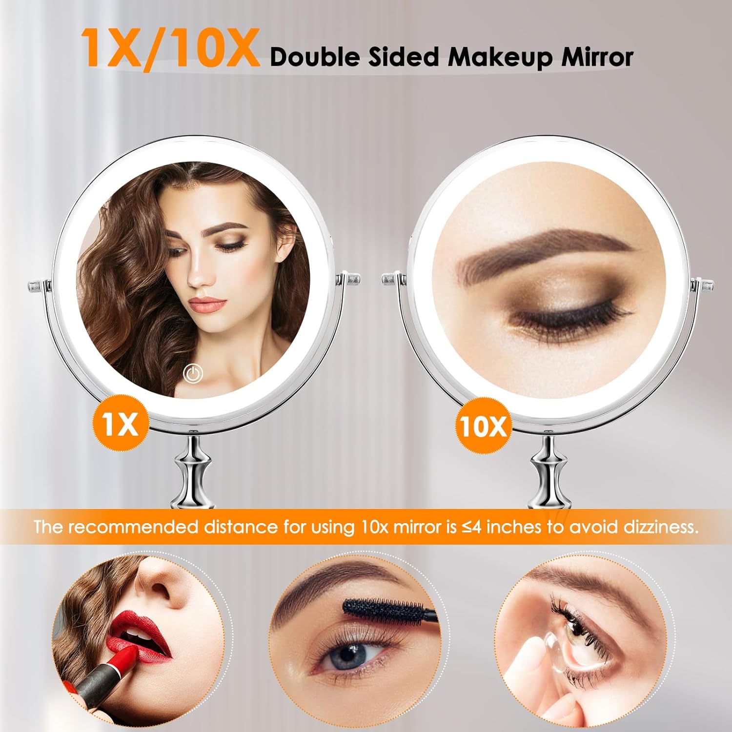 Ultimate LED Makeup Mirror 10X Rotate 360