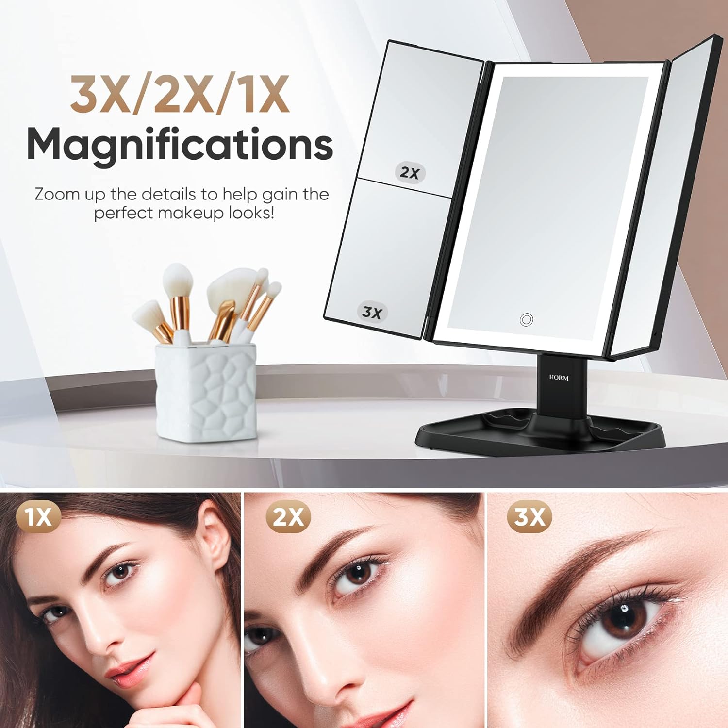 Vanity Mirror with 3 Light Modes