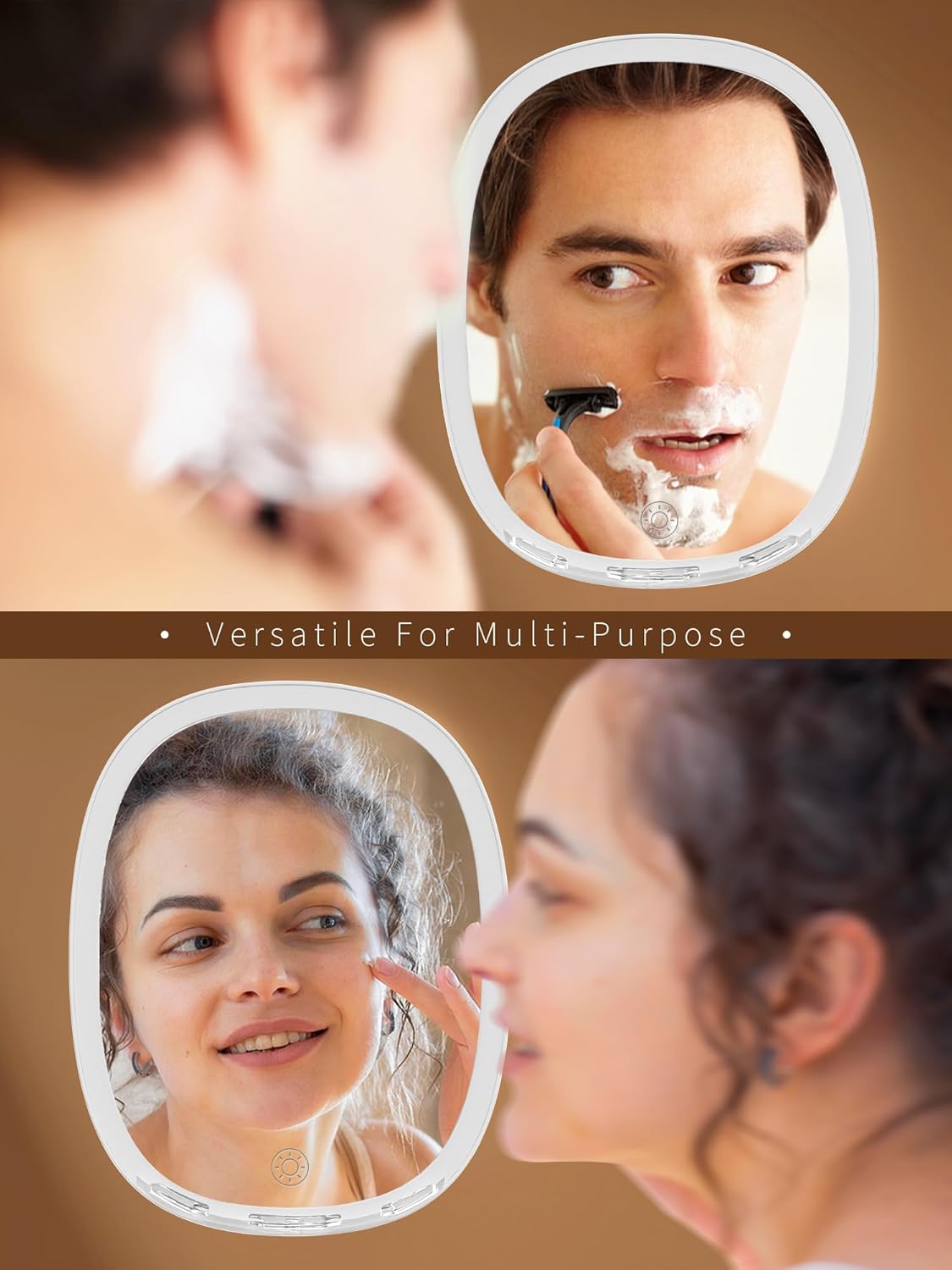 Fogless Lighted Shower Mirror for Shaving