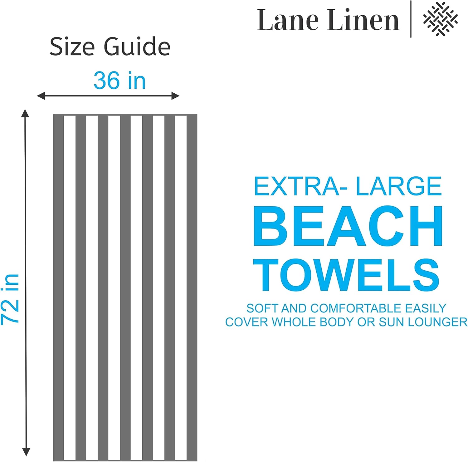 Large 100 Cotton Cabana Stripe Beach Towels for Adults