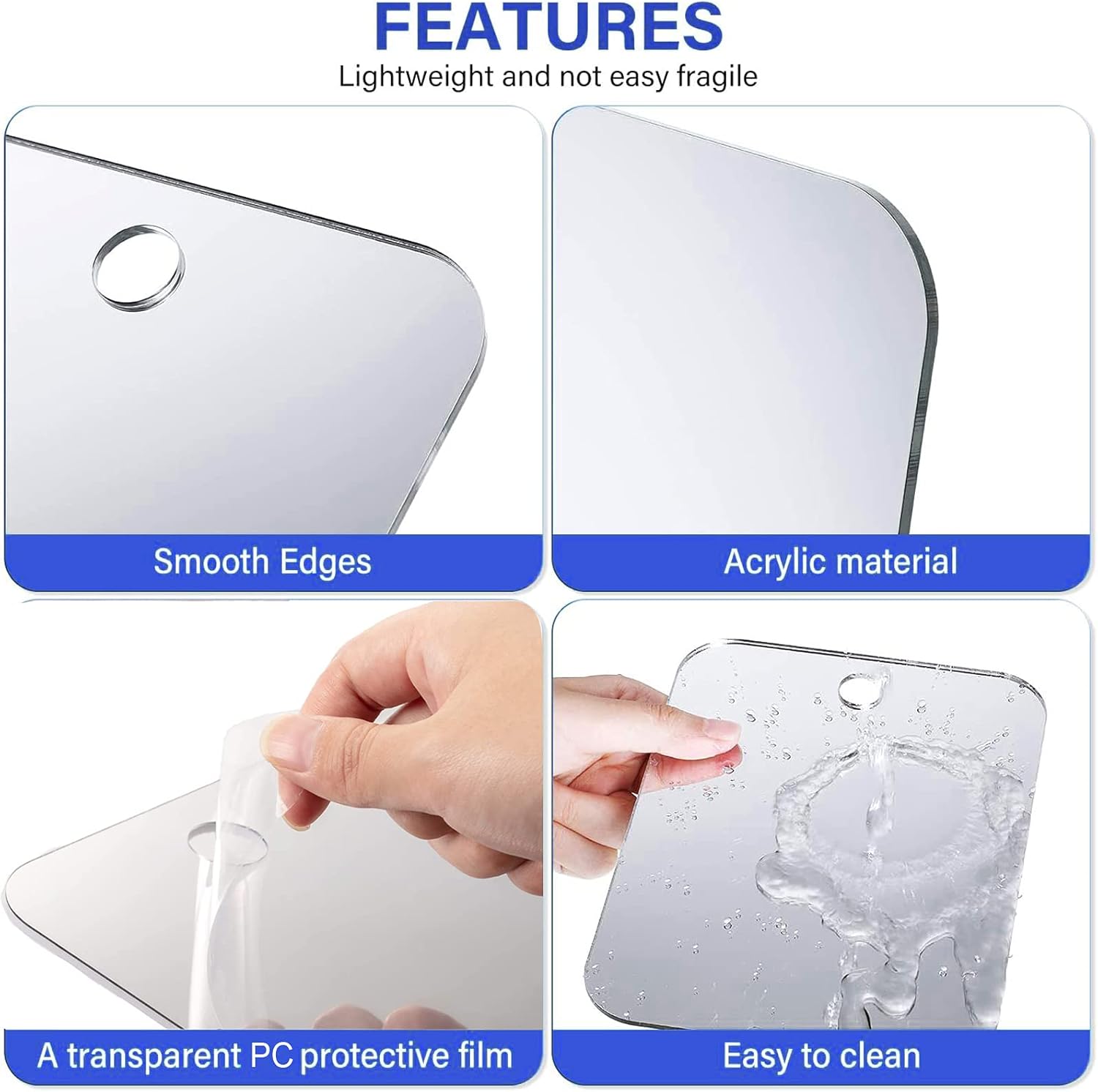 DFLLLO Large shatterproof shower mirror for travel bathroom convenience
