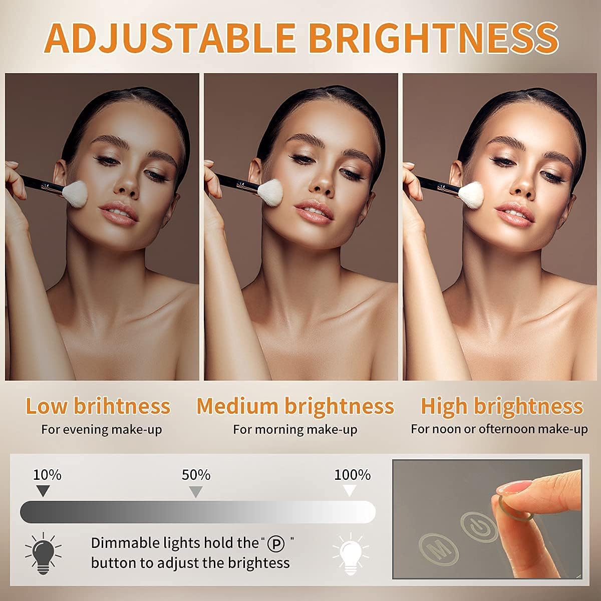 Hansong Smart Vanity Mirror with 14 LED and Touch for Makeup