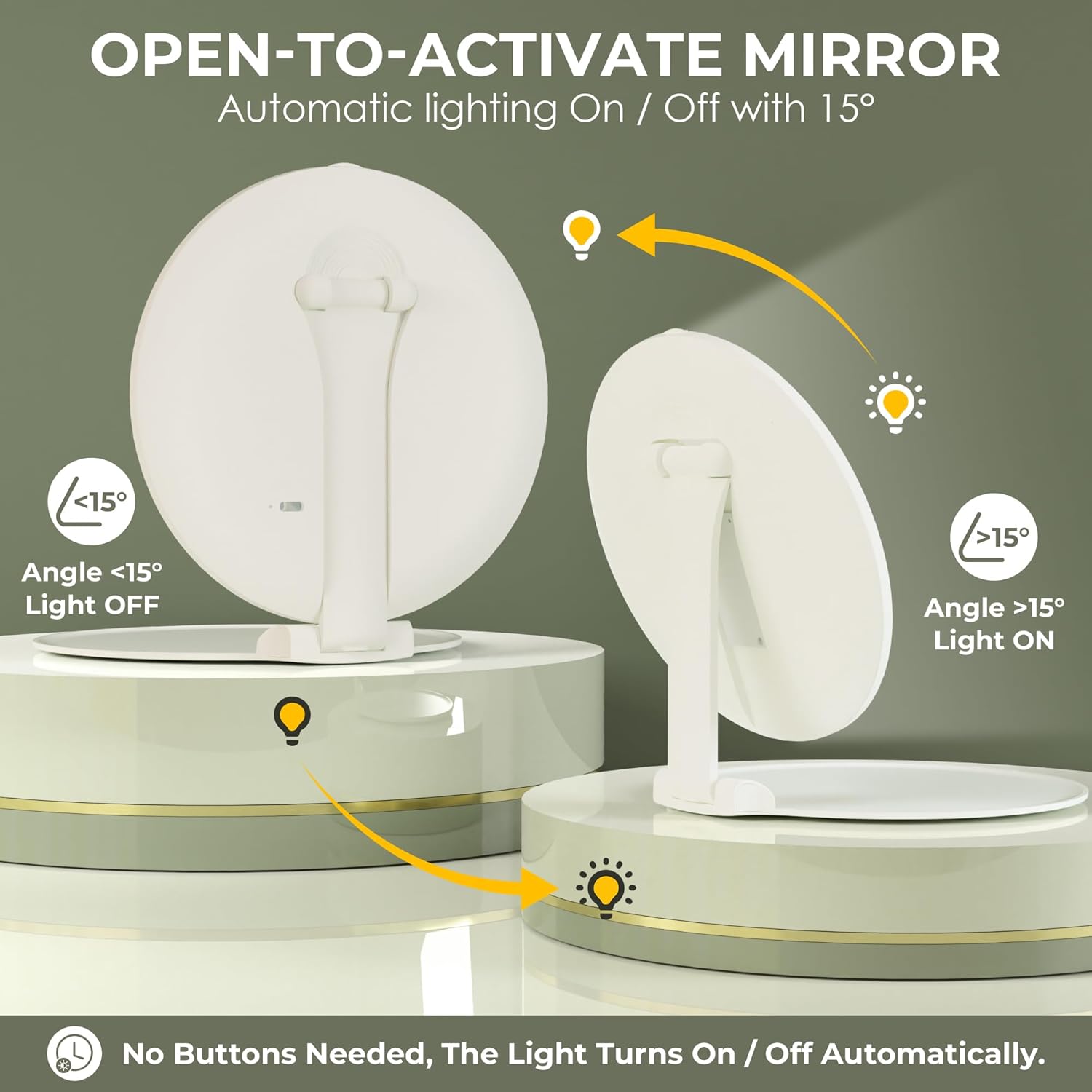 Sucedey Makeup Mirror with Lights 3 Mode Light Rechargeable