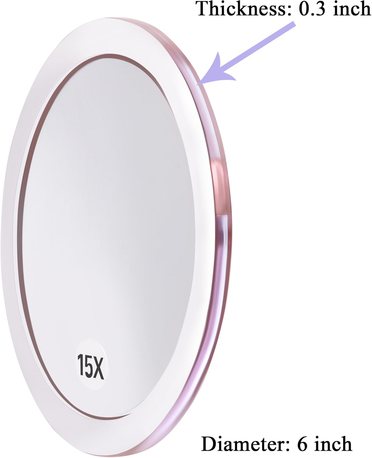 Santoo 15X Magnifying Mirror - Compact with suction cups for makeup precision