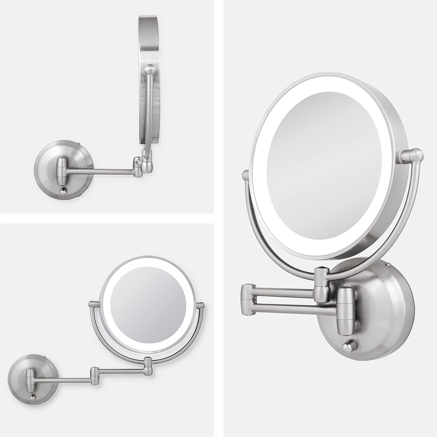 Zadro 11 LED Wall-Mounted Shaving Mirror w Dual Magnifications