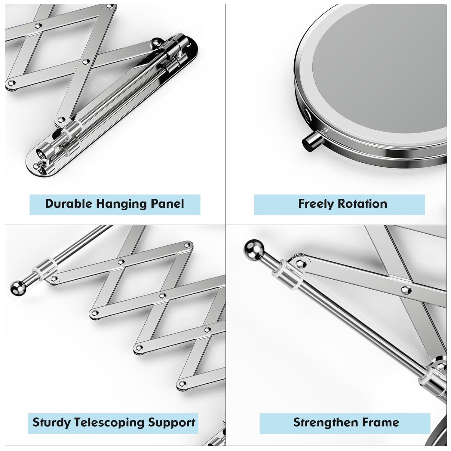 FASCINATE Double Sided Wall-Mounted Makeup Mirror