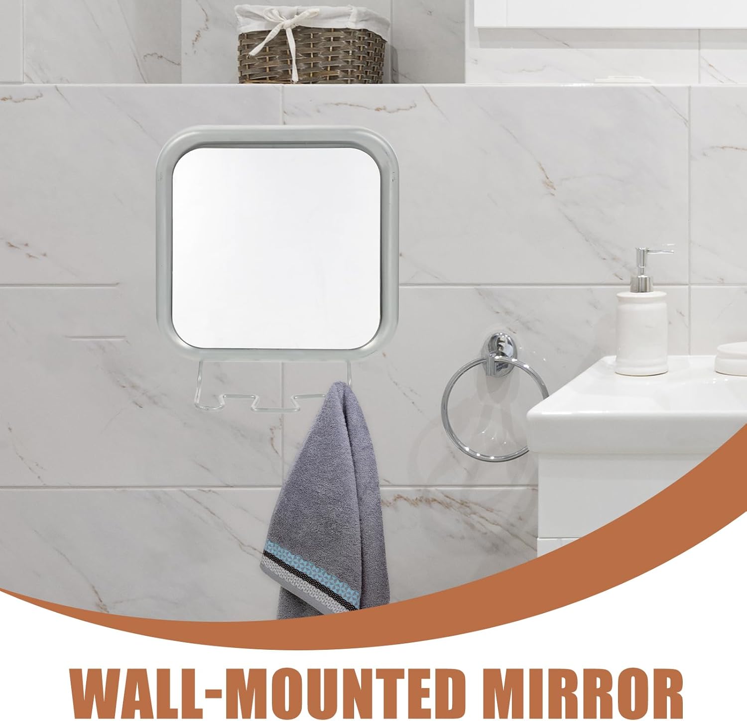 Fogless Shower Mirror for Shaving Strong Suction Compact Design