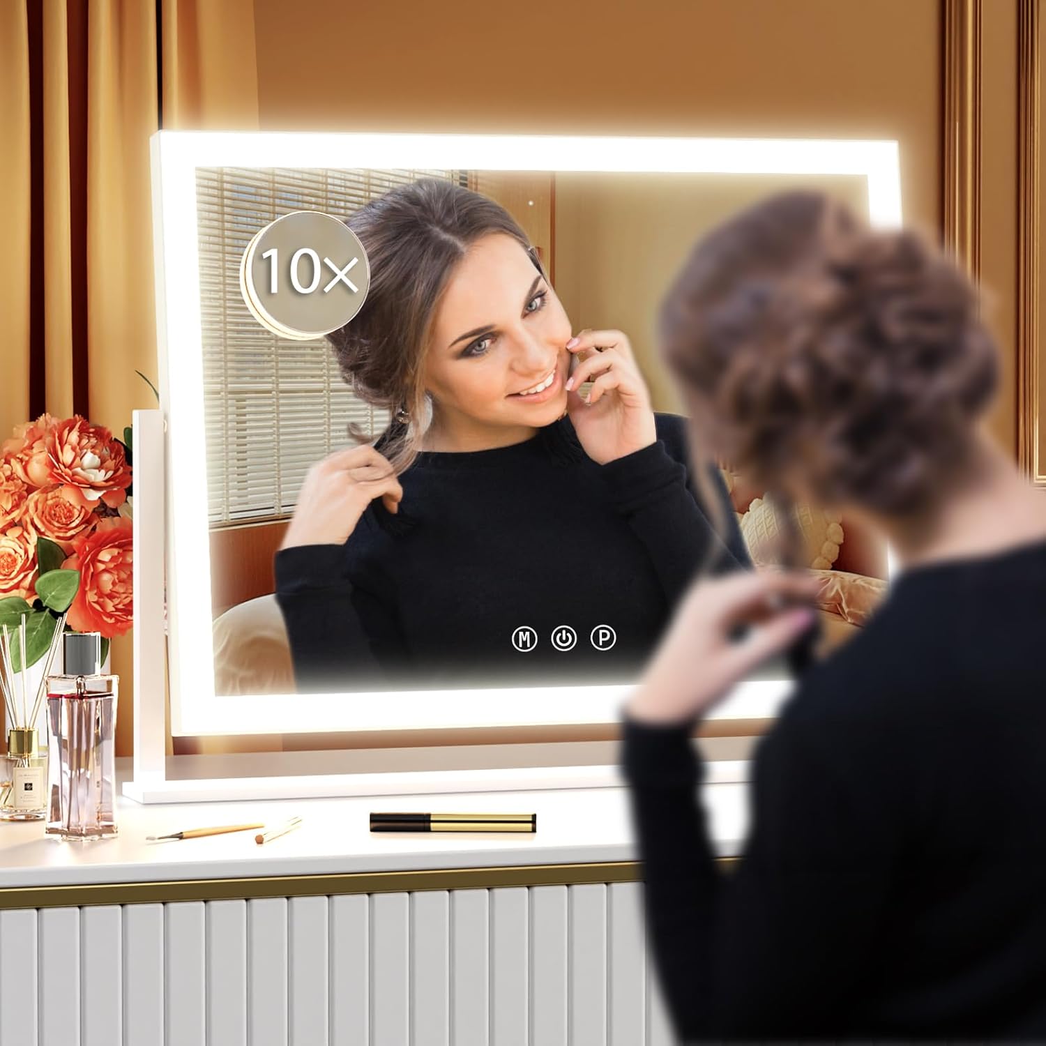 Upgraded LED Vanity Mirror with 360 Rotation and Smart Touch Control