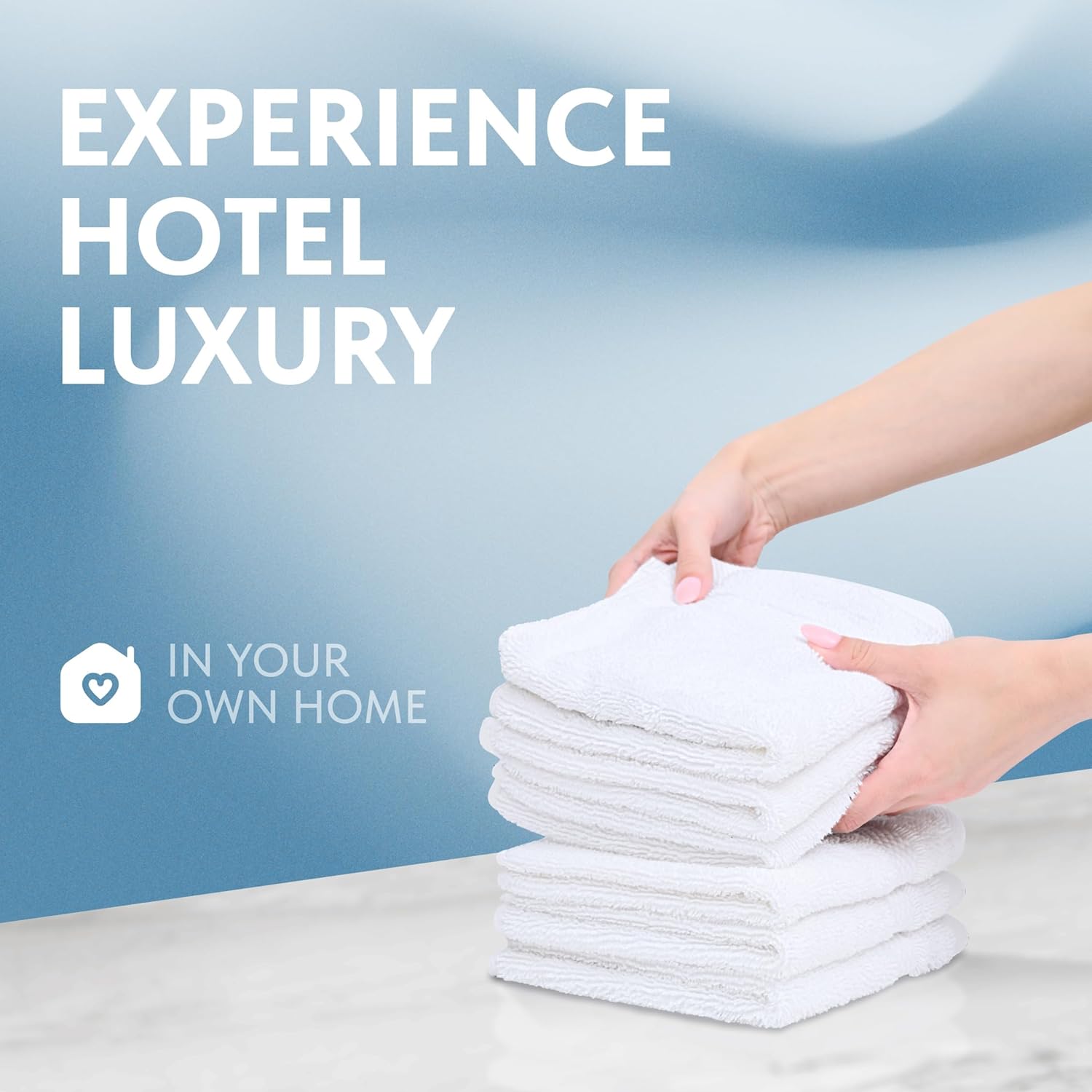 Luxury Cotton 13x13 Washcloths 12-Piece Set White