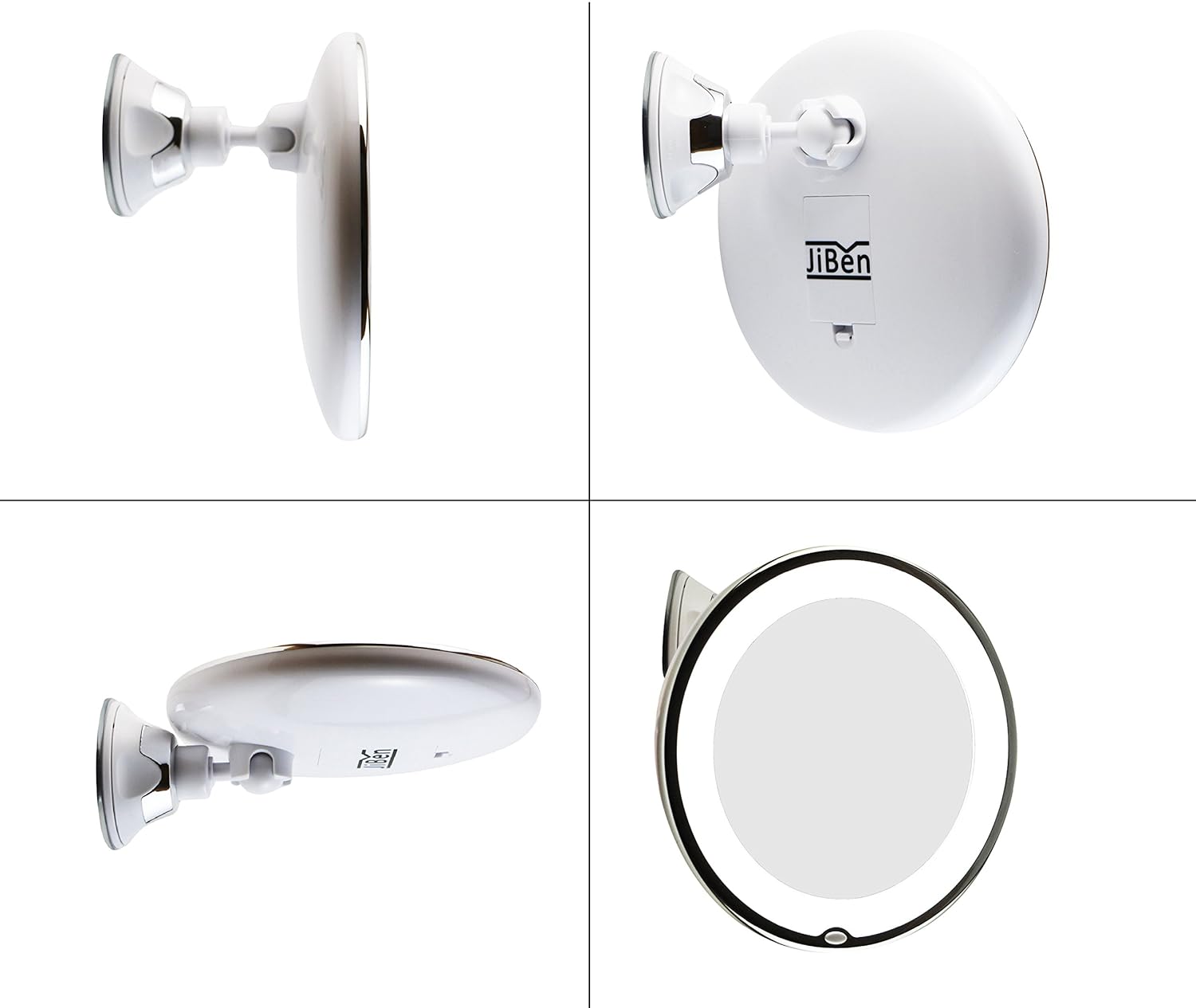 JiBen LED Lighted 10X Magnifying Makeup Mirror
