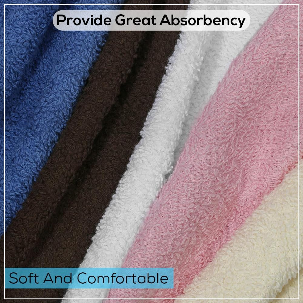 100 Cotton Washcloths Set - Multi Color