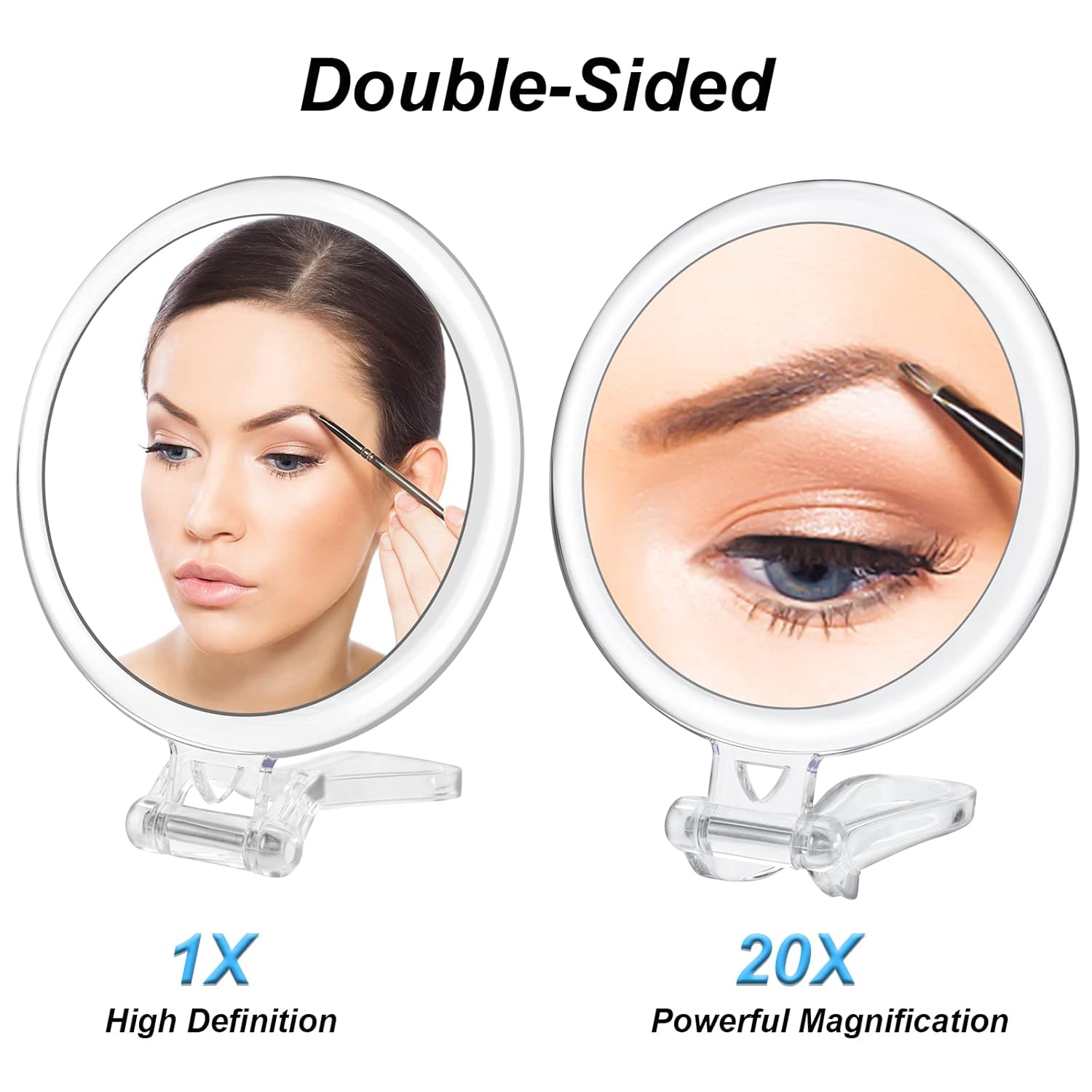 Double-Sided 20X Magnifying Mirror Portable Handheld