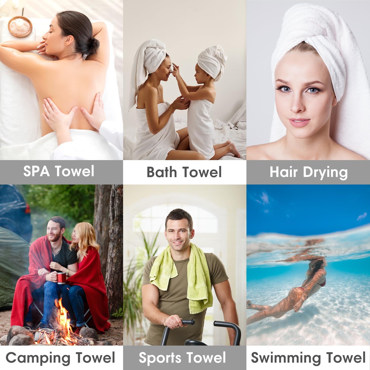 JML Microfiber Bath Towels Set Super Soft Absorbent and Durable