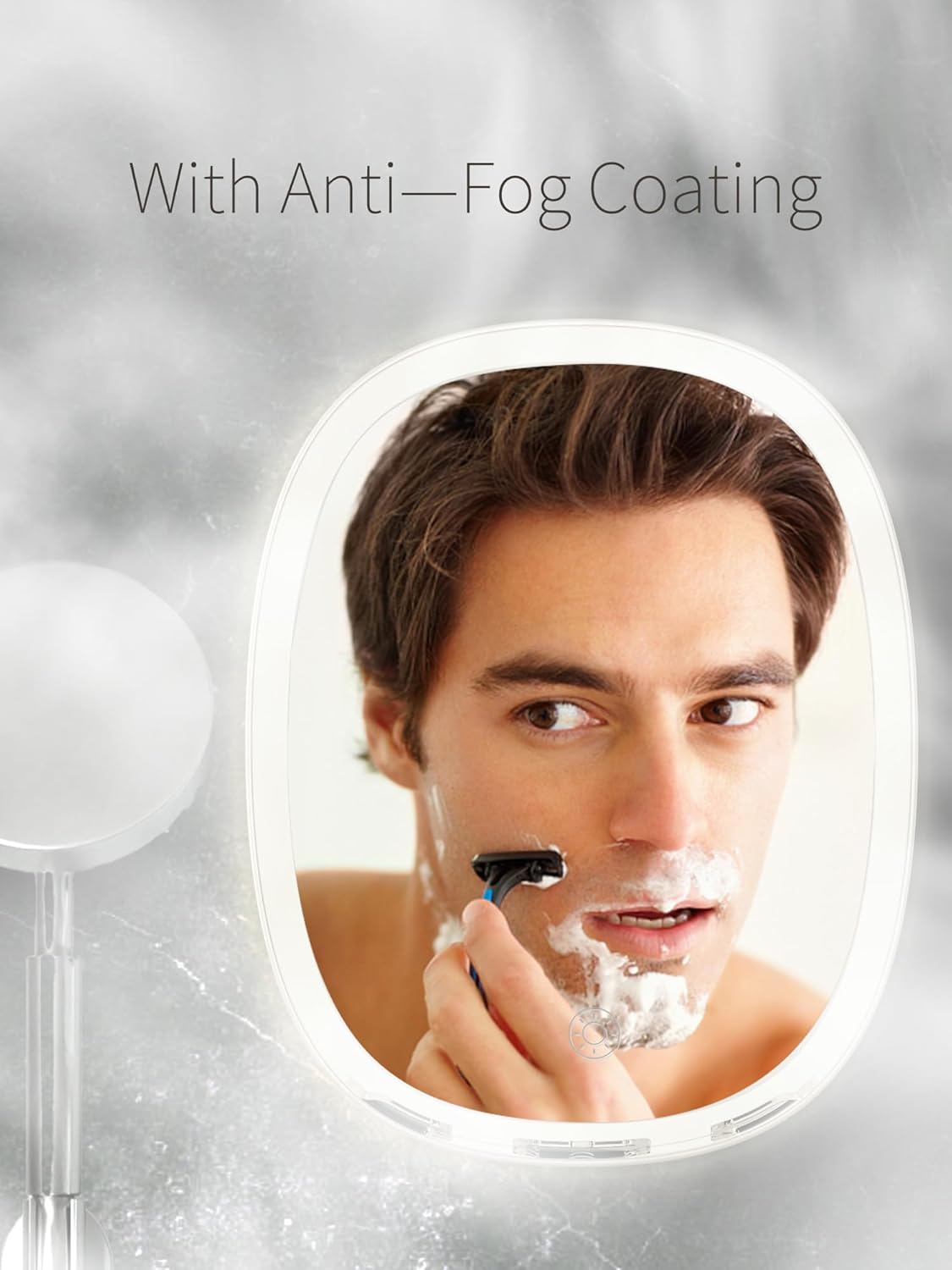 Fogless Lighted Shower Mirror for Shaving