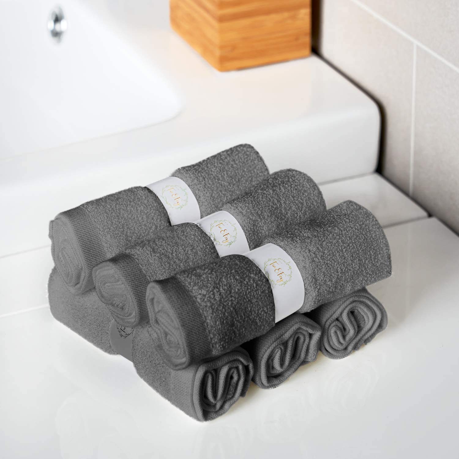 Tia Fey Soft Wash Cloths Set of 6 for Sensitive Skin