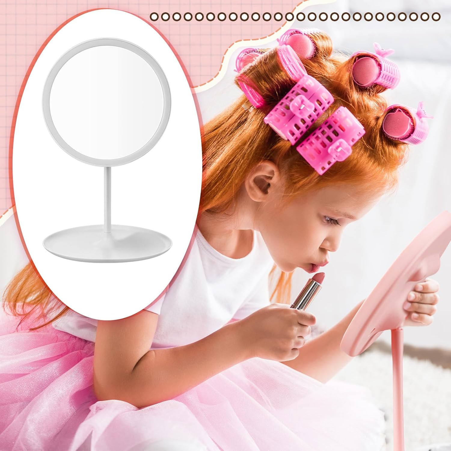DoubleFill 6 Pcs Spa Party Makeup Mirror Set