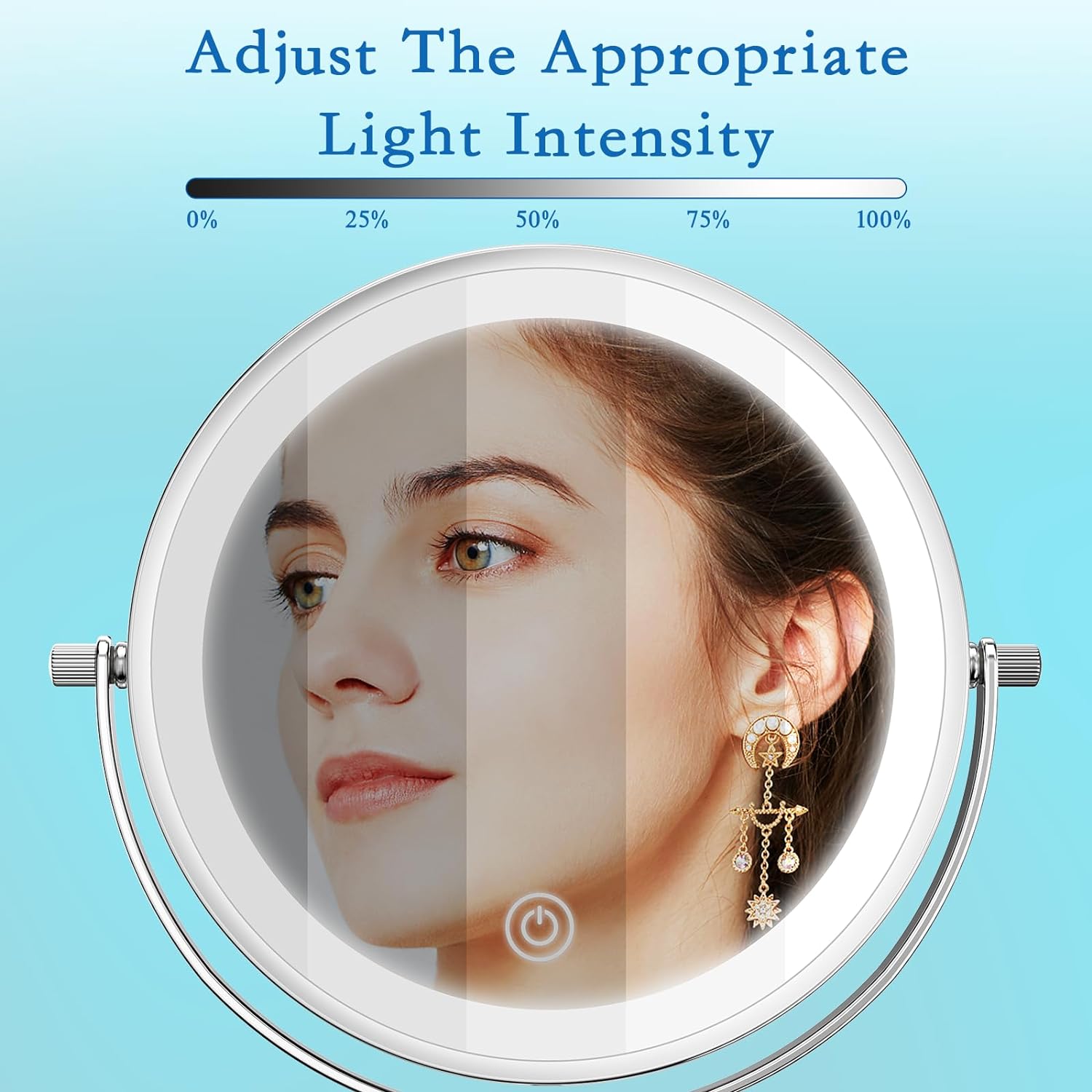 Vanity Mirror with Lights 7 Rechargeable 1x10x Lighted Makeup Mirror
