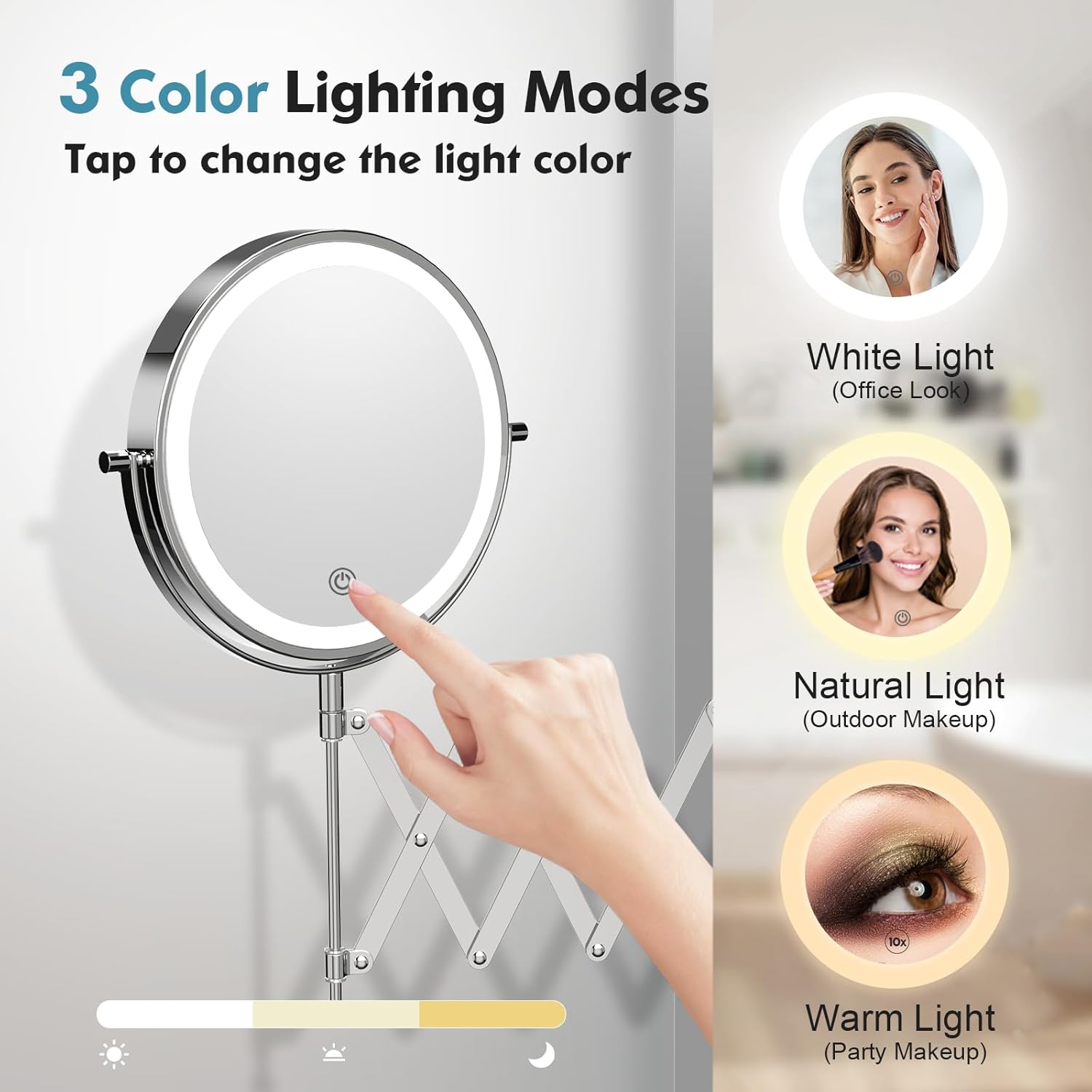 FASCINATE Double Sided Wall-Mounted Makeup Mirror