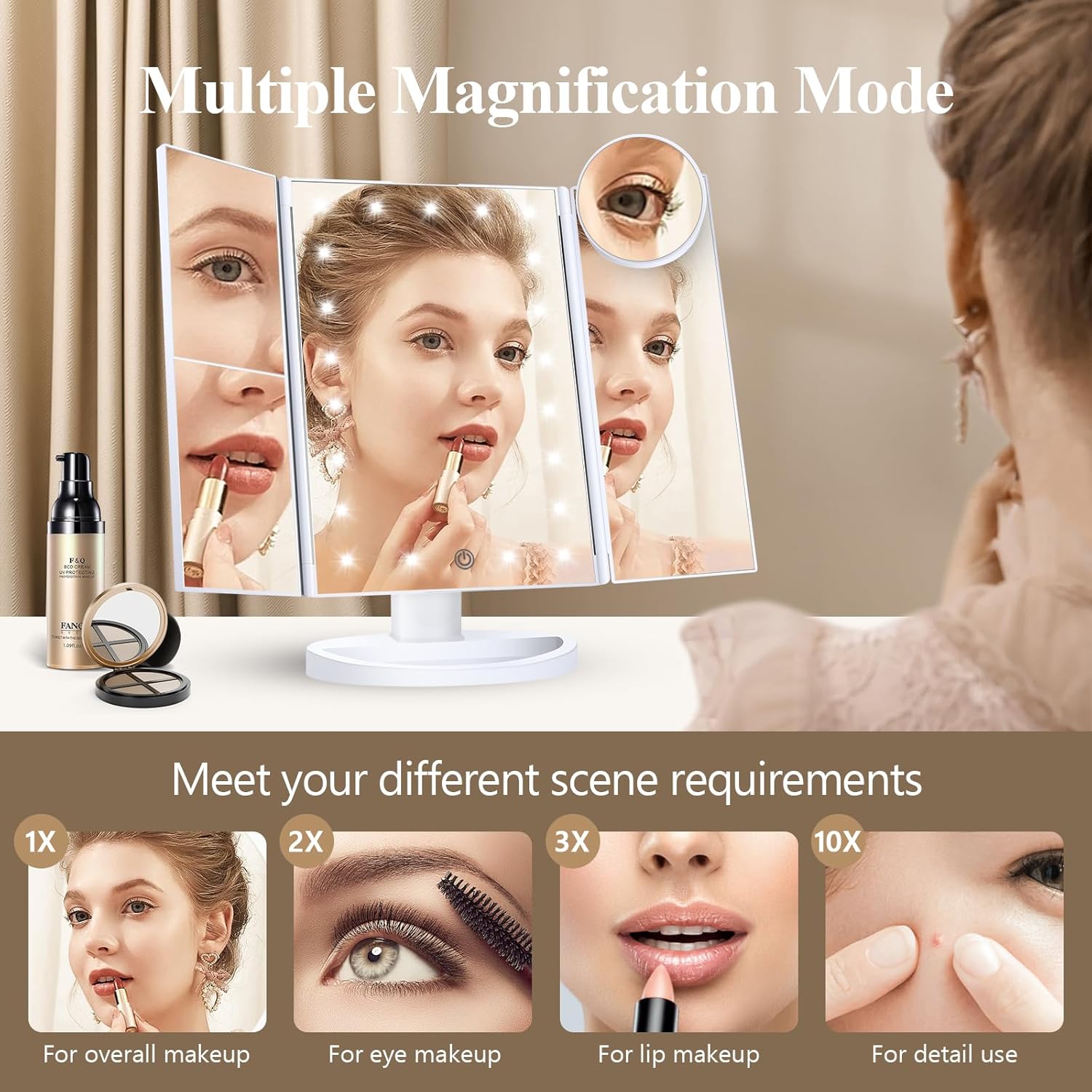 HUONULVersatile Makeup Mirror with Lights