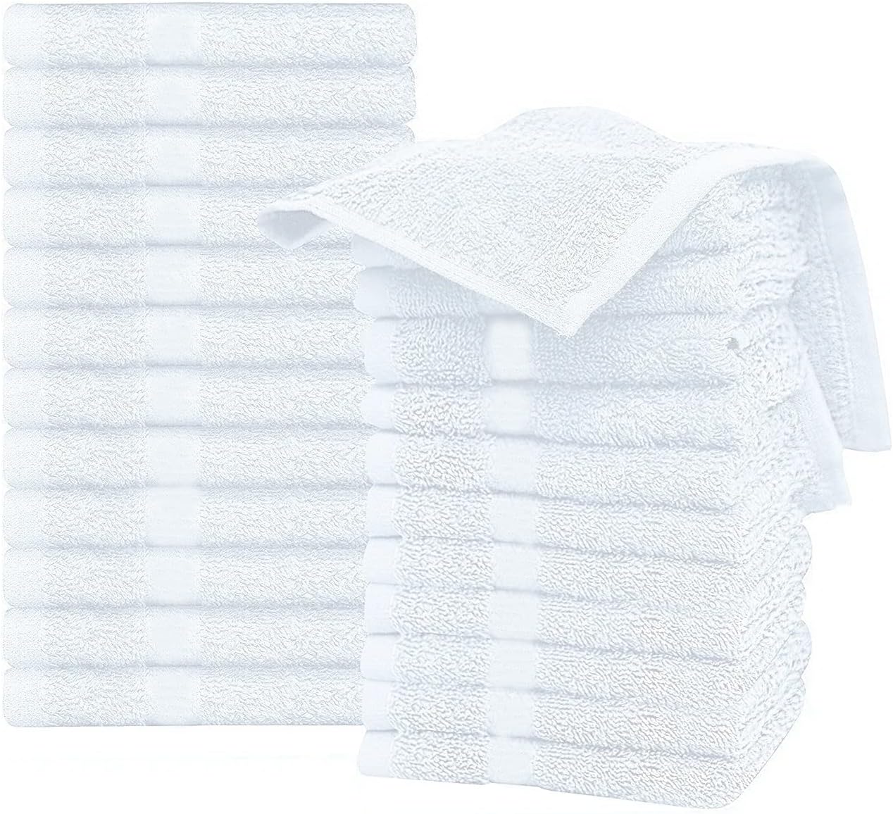 American Towels Linens 100 Cotton Durable Lightweight Ultra Absorbent Washcloth 24-Pack