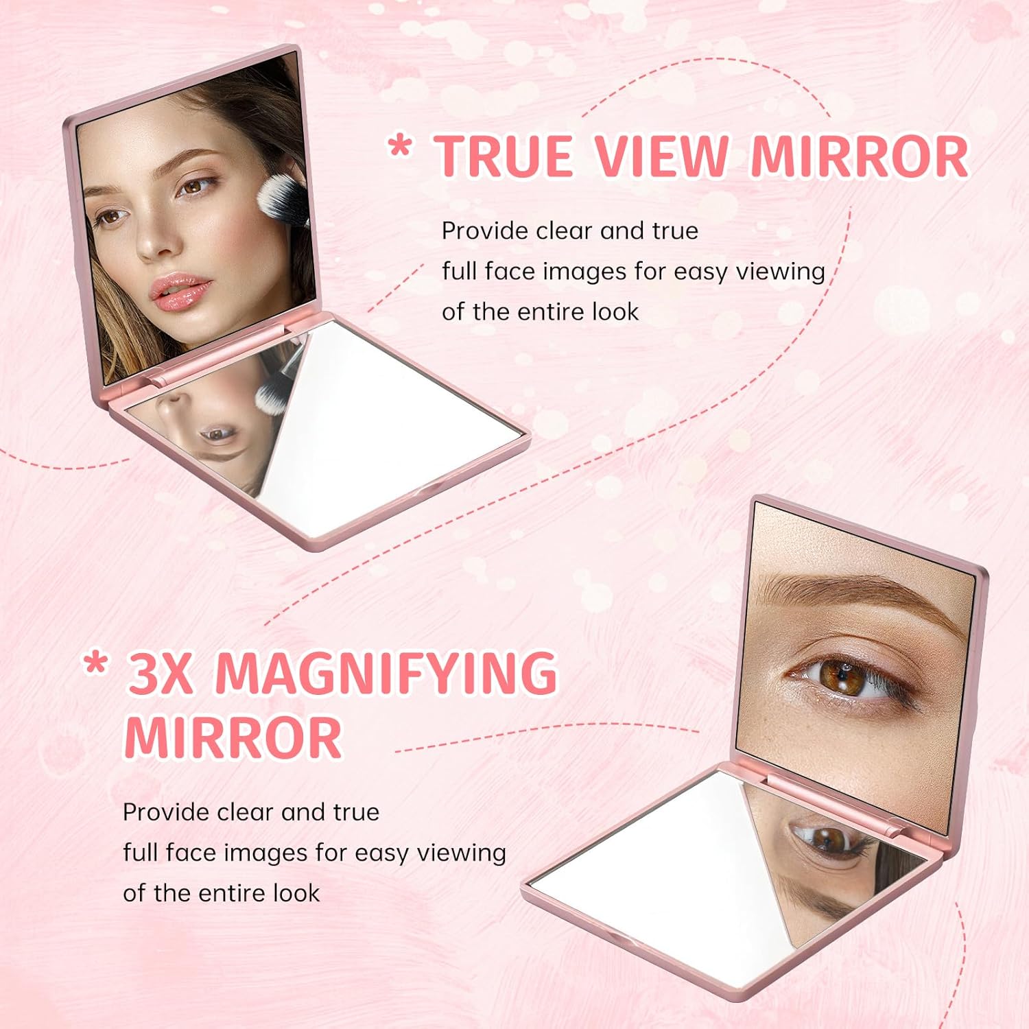 Stylish 30-Piece Rose Compact Mirror Set for Weddings