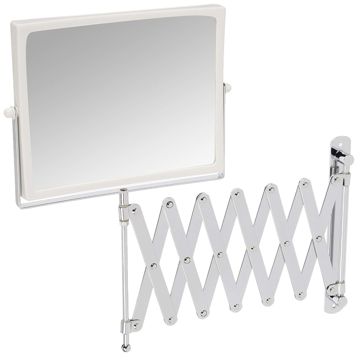 JERDON Two-Sided Swivel Wall Mount Vanity Mirror 5X Magnification 30 Extension