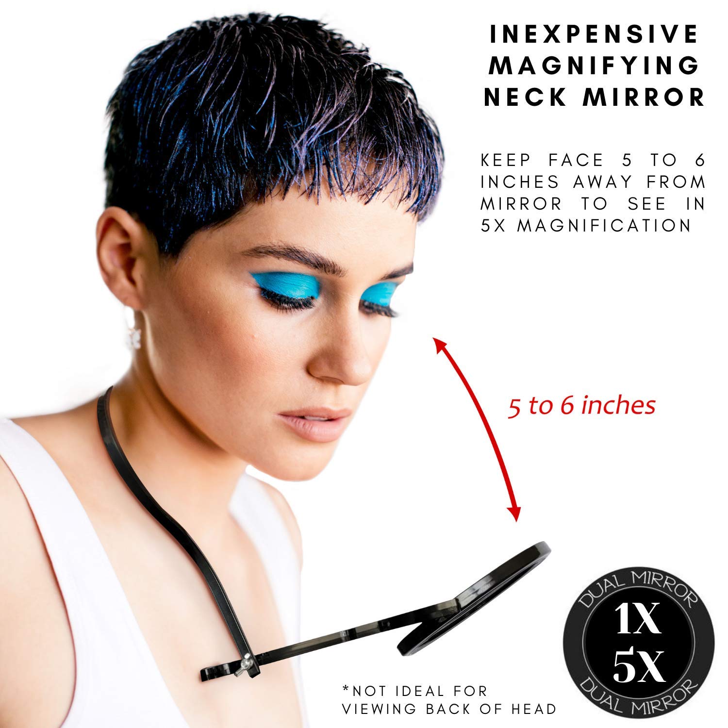 Rucci Round 5x1x Magnifying Mirror Black