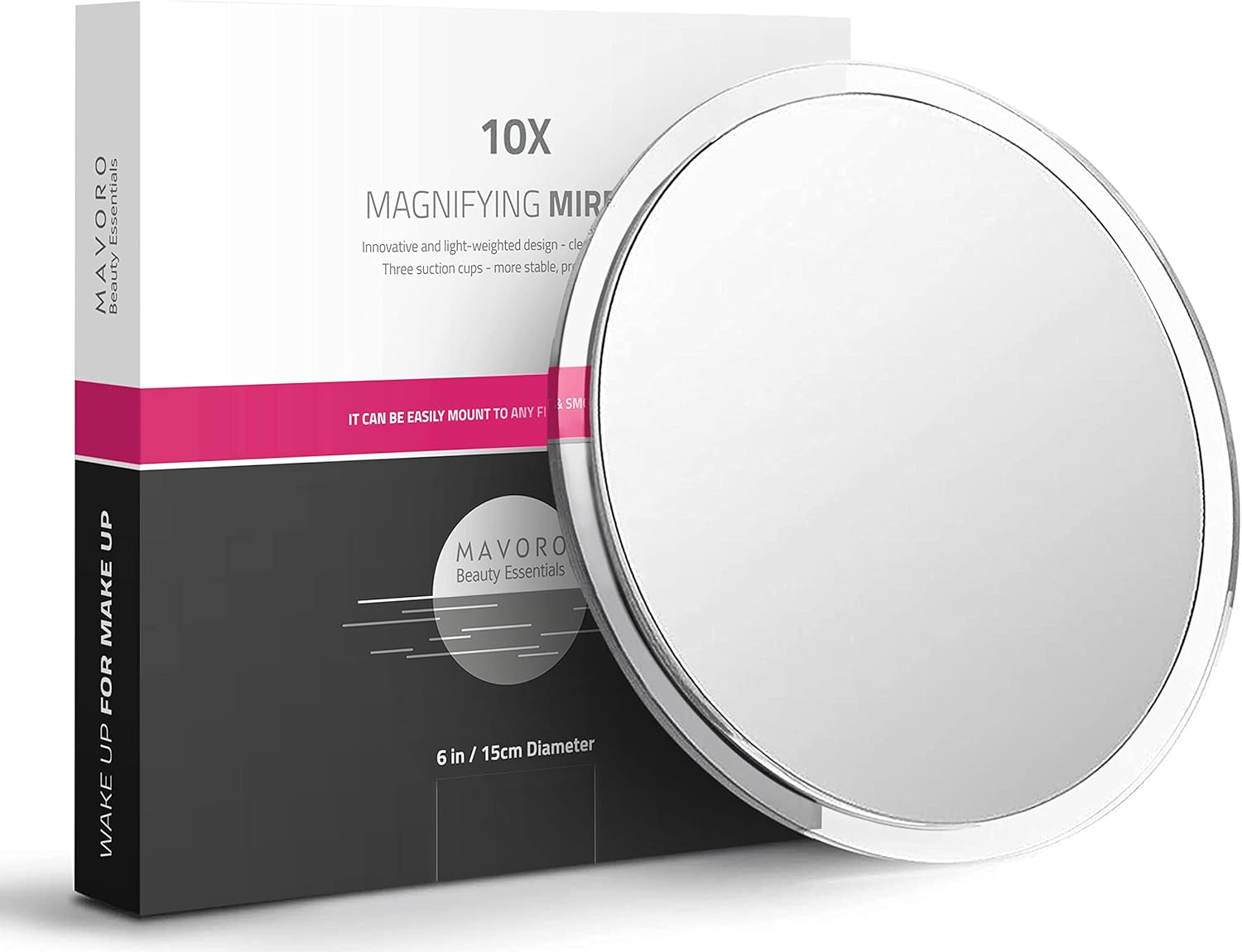 Mavoro 10X Magnifying Mirror with Secure Suction