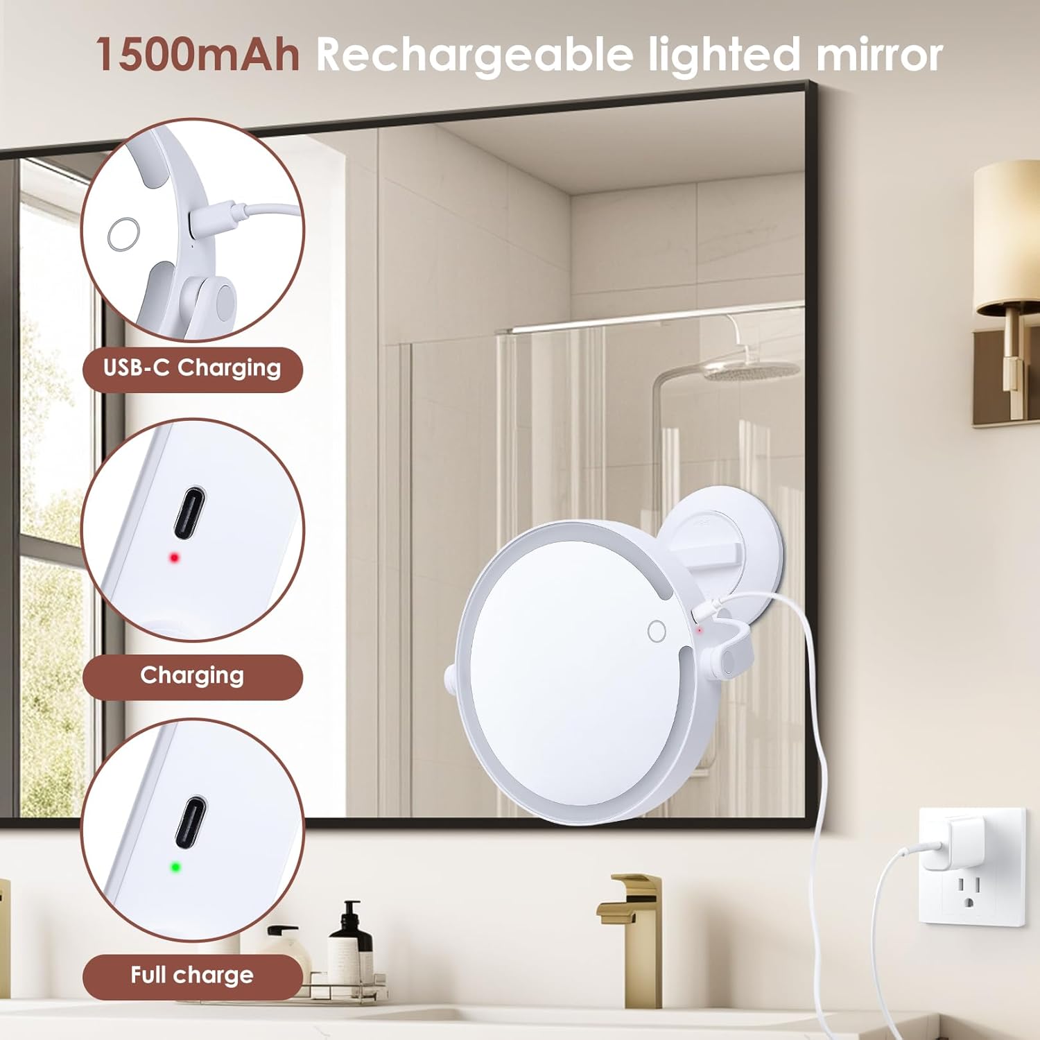 Magnifying Vanity Mirror for Shaving Makeup Detailing