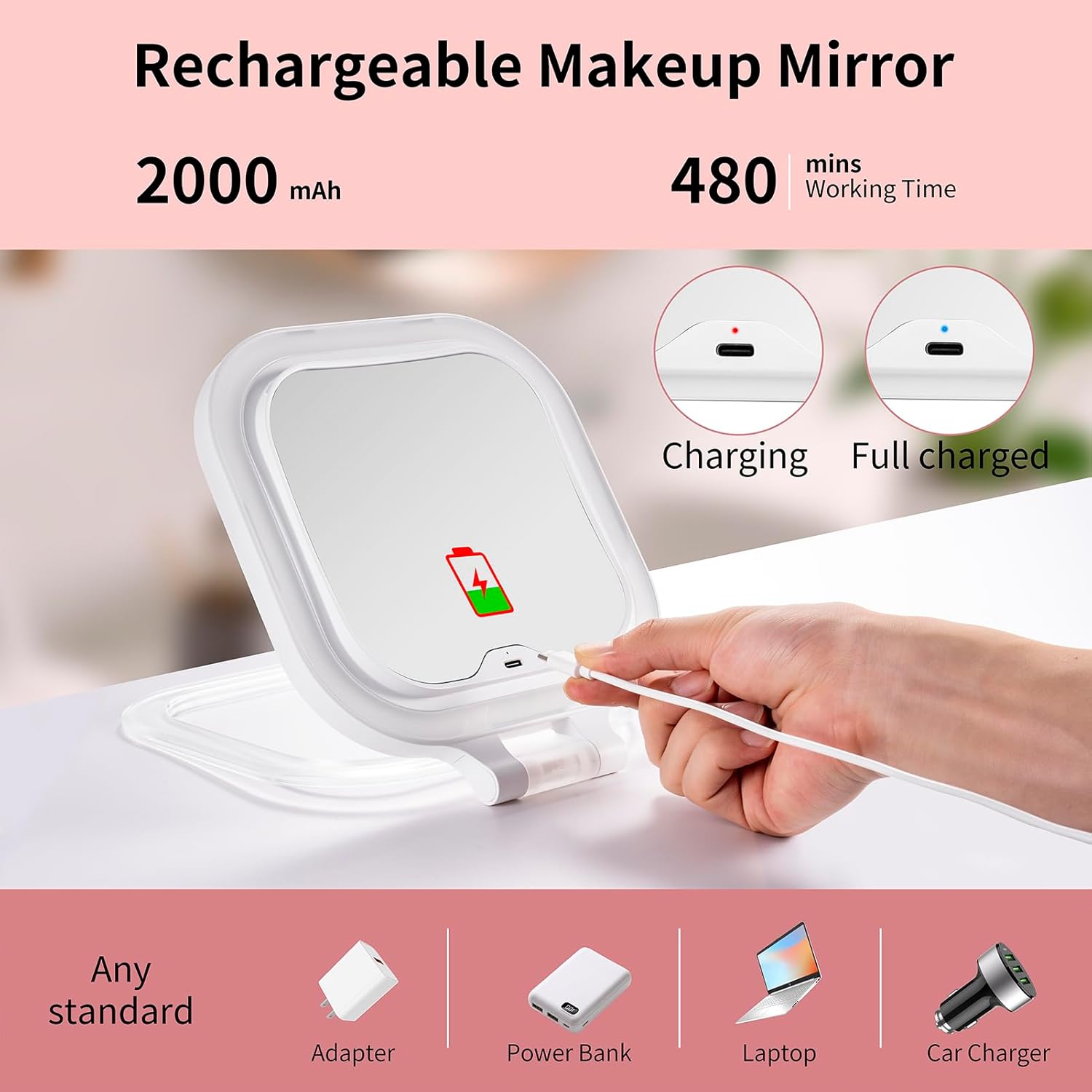 Travel Makeup Mirror with Magnification