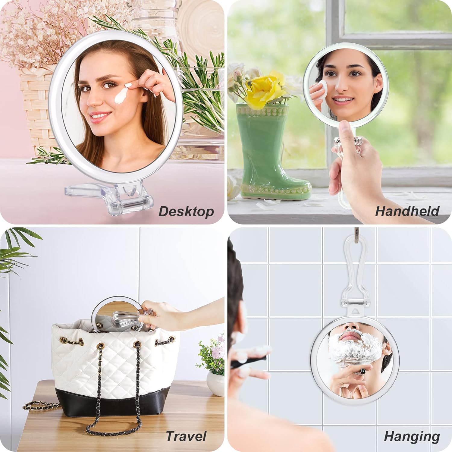 Double-Sided 20X Magnifying Mirror Portable Handheld